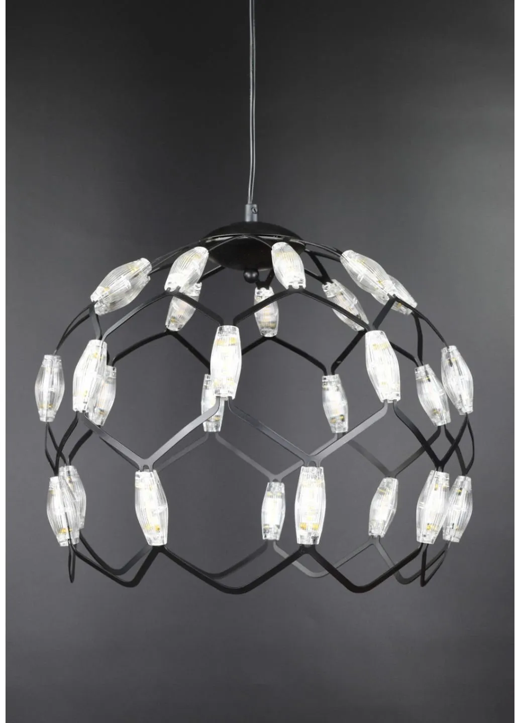 Люстра стельова LED D1288/400-bk Чорний 42х40х40 див. Sunnysky (253628772)