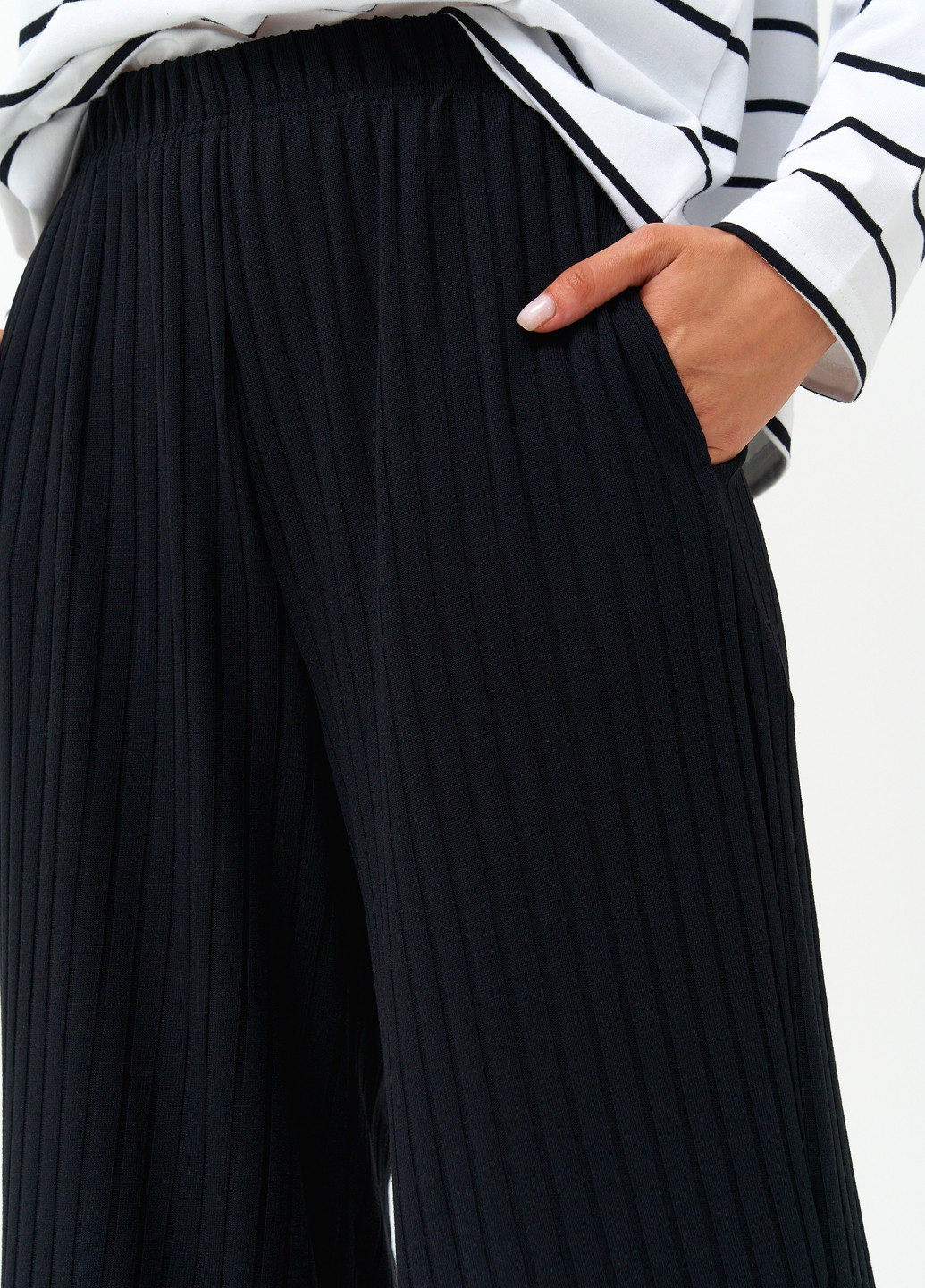 Черные кэжуал летние палаццо брюки KASTA design