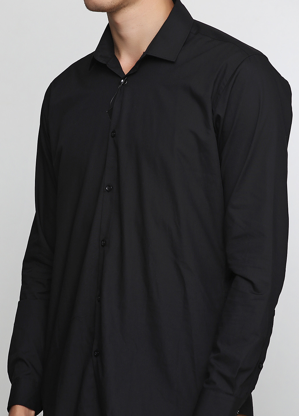 Черная кэжуал рубашка однотонная Cedar Wood State с длинным рукавом