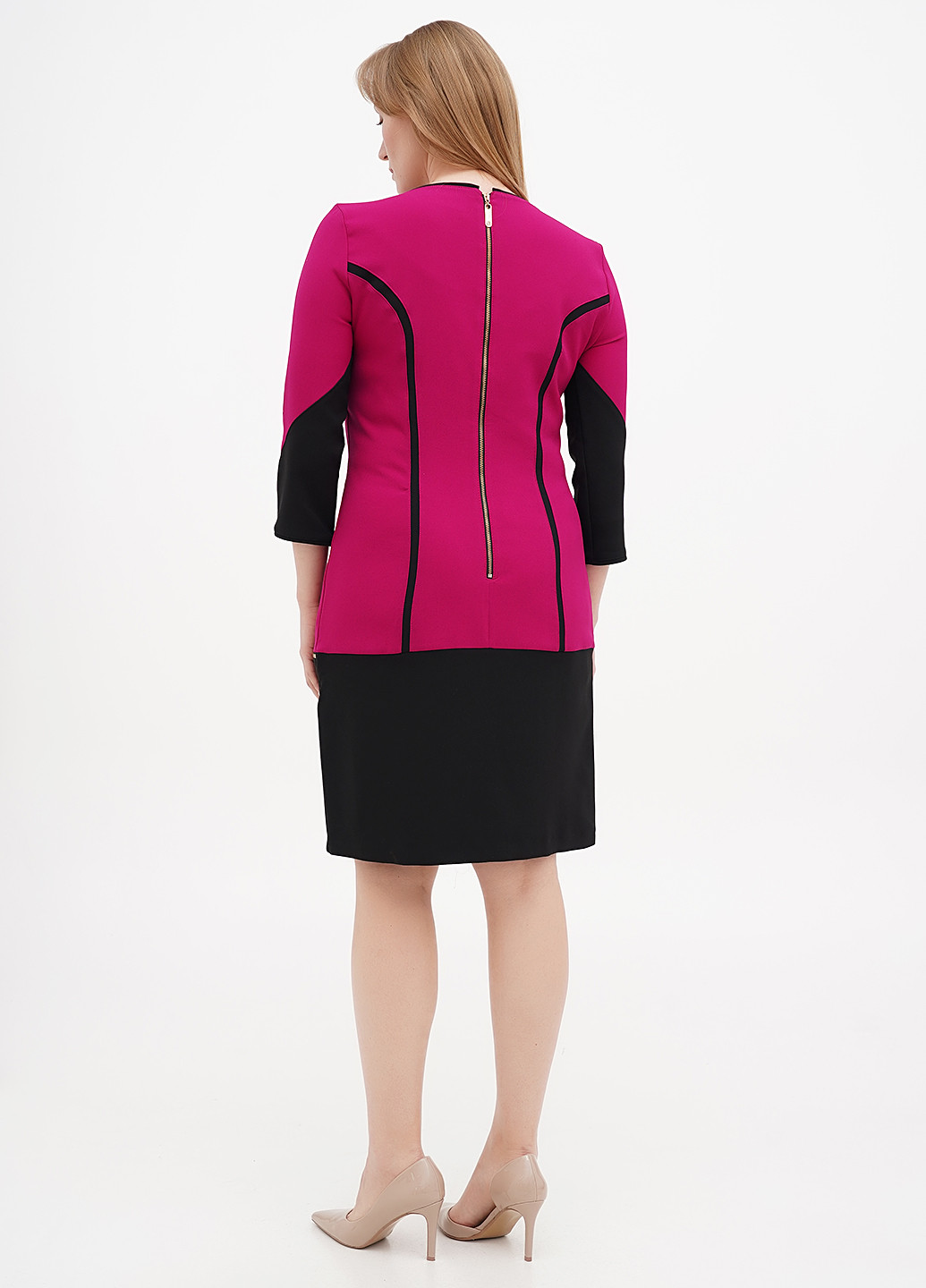 Фуксинова (кольору Фукія) кежуал сукня футляр Sassofono однотонна