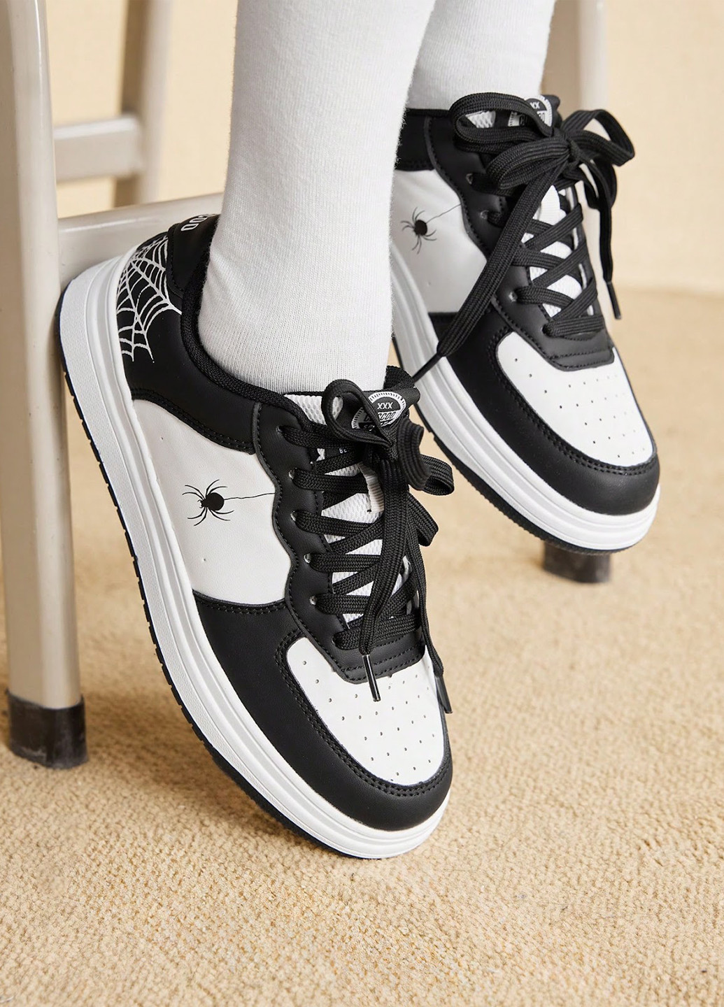 Кроссовки SHEIN чёрно-белые всесезоны (322852182)