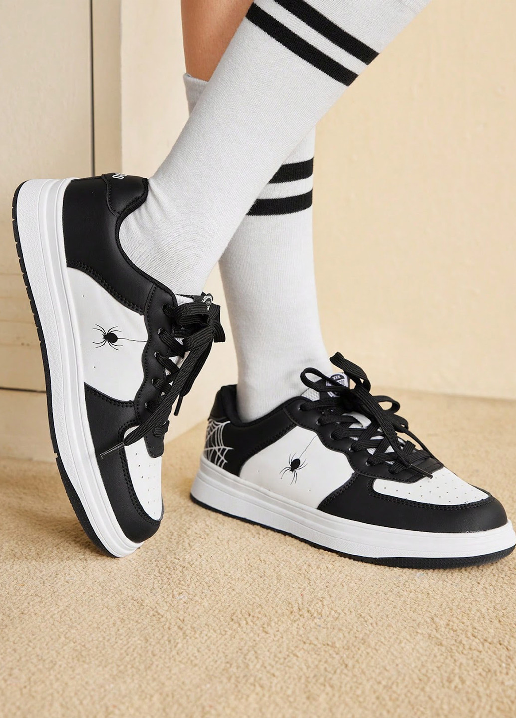 Кроссовки SHEIN чёрно-белые всесезоны (322852182)