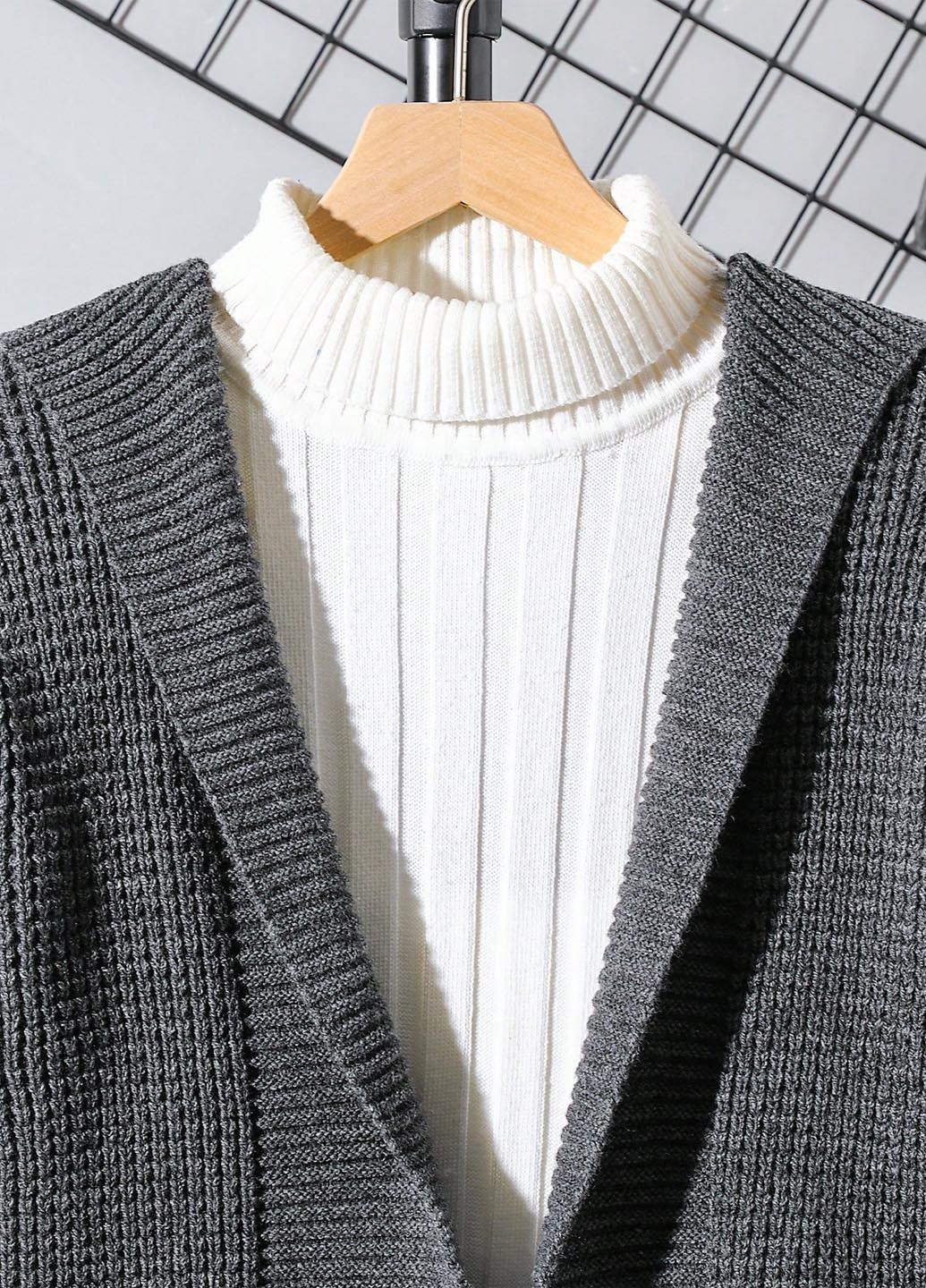 Темно-серый демисезонный кардиган SHEIN