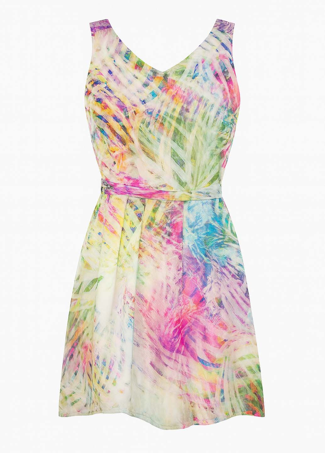 Комбинированное кэжуал платье а-силуэт Sassofono с абстрактным узором