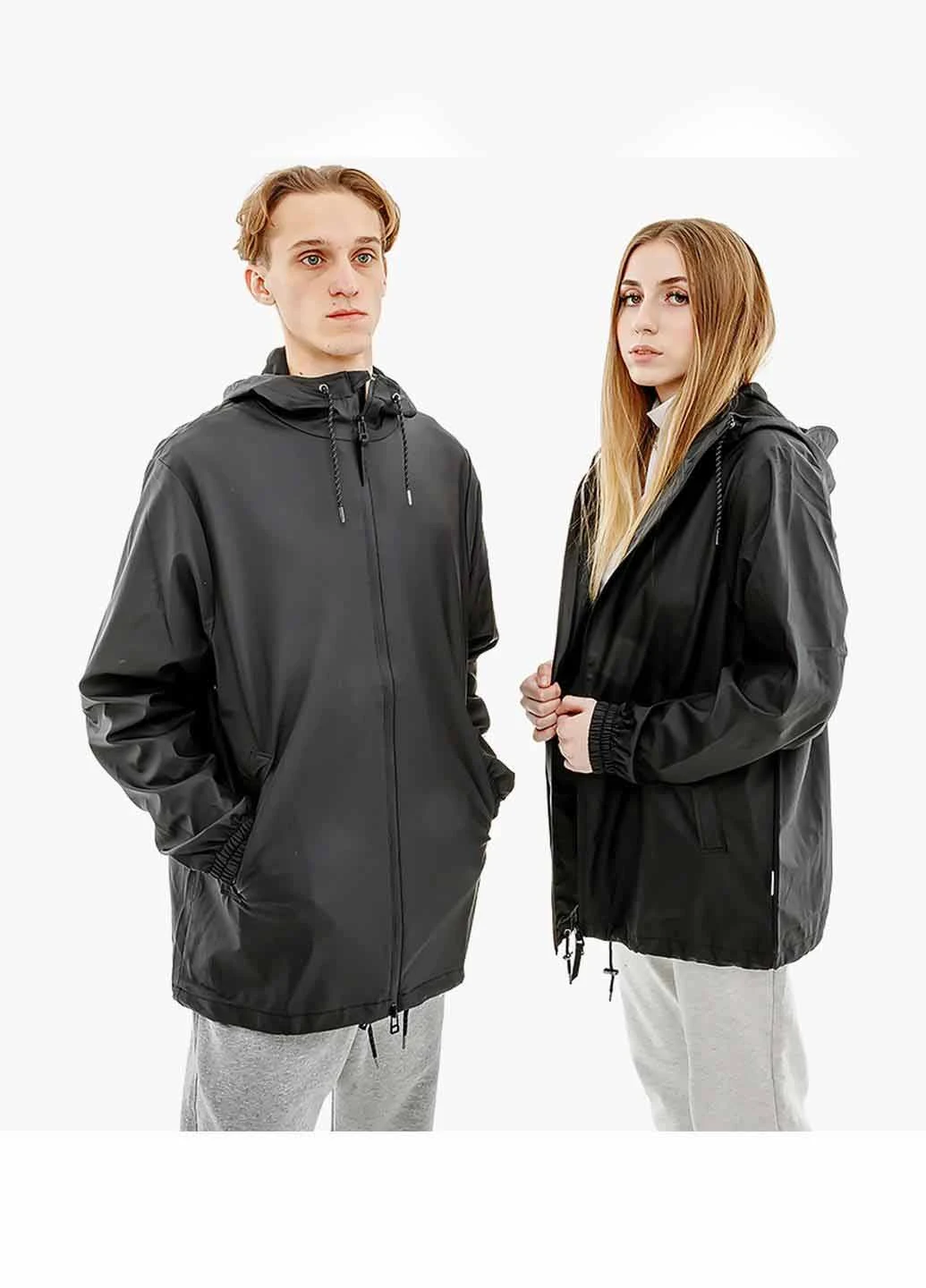 Чорна демісезонна куртка 1837-black Rains Jackets Black