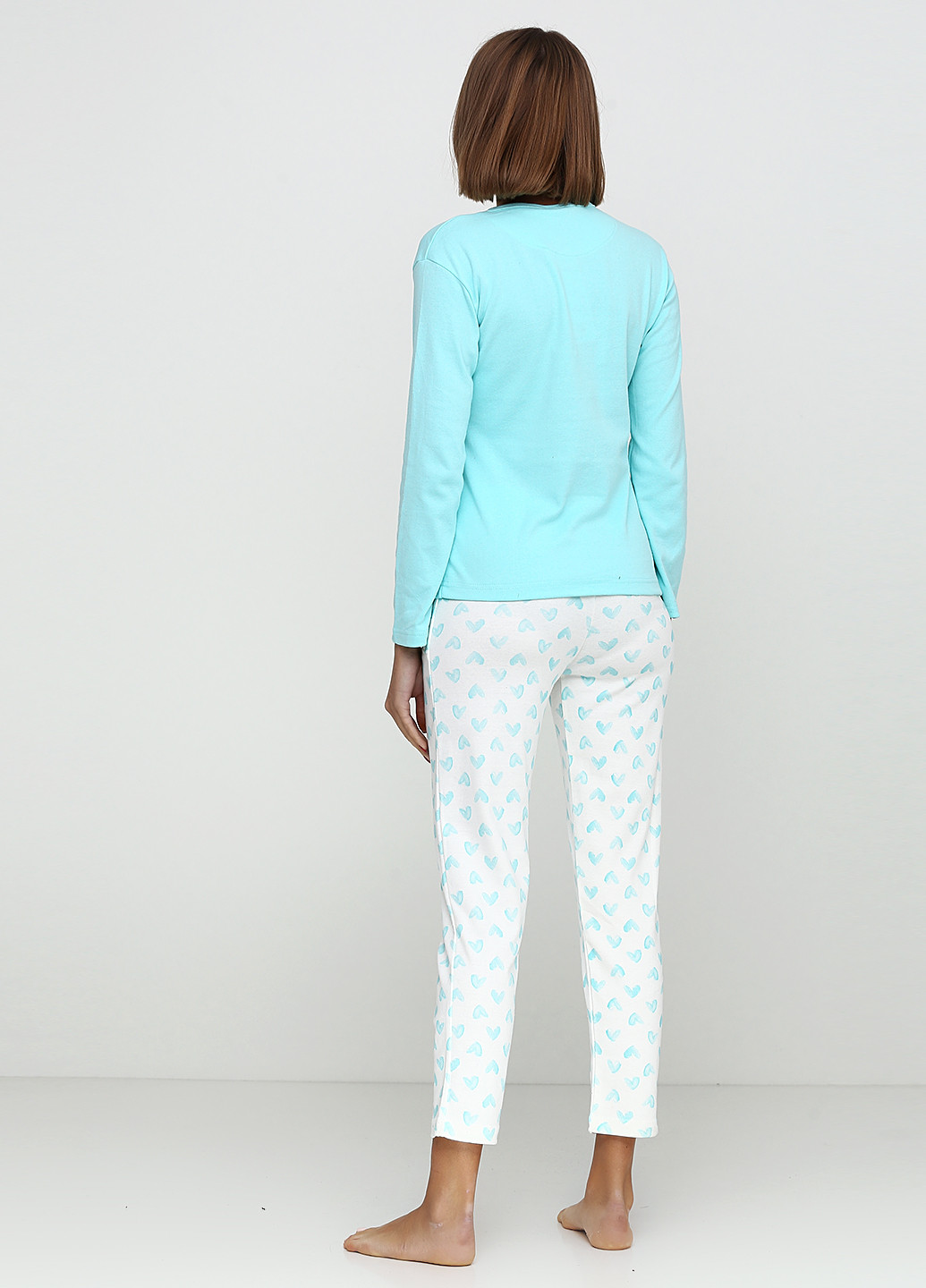 Светло-голубой демисезонный комплект утепленный (лонгслив, брюки) Fawn Pijama