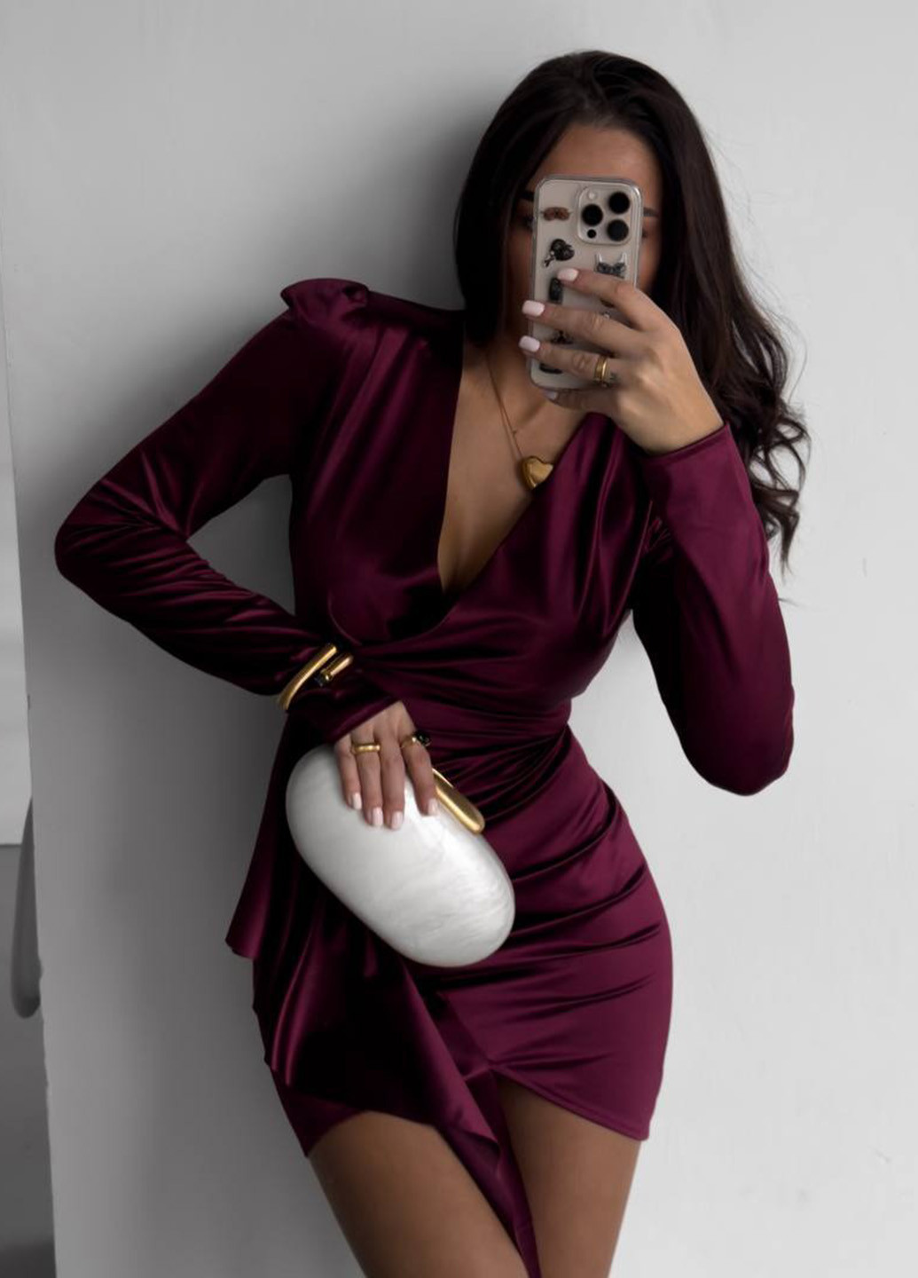 Бордова коктейльна, вечірня, кежуал сукня силуетна No Brand однотонна