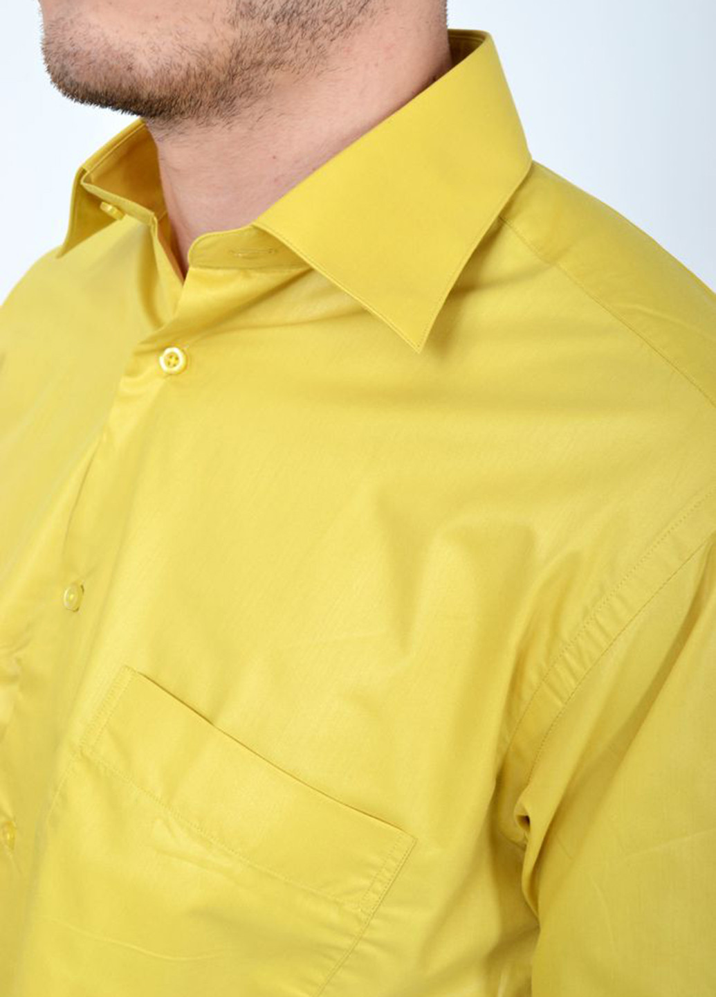 Желтая кэжуал рубашка однотонная Ager с коротким рукавом