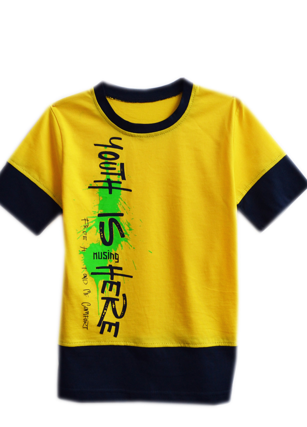 Желтая летняя футболка для мальчика "современная" Витуся