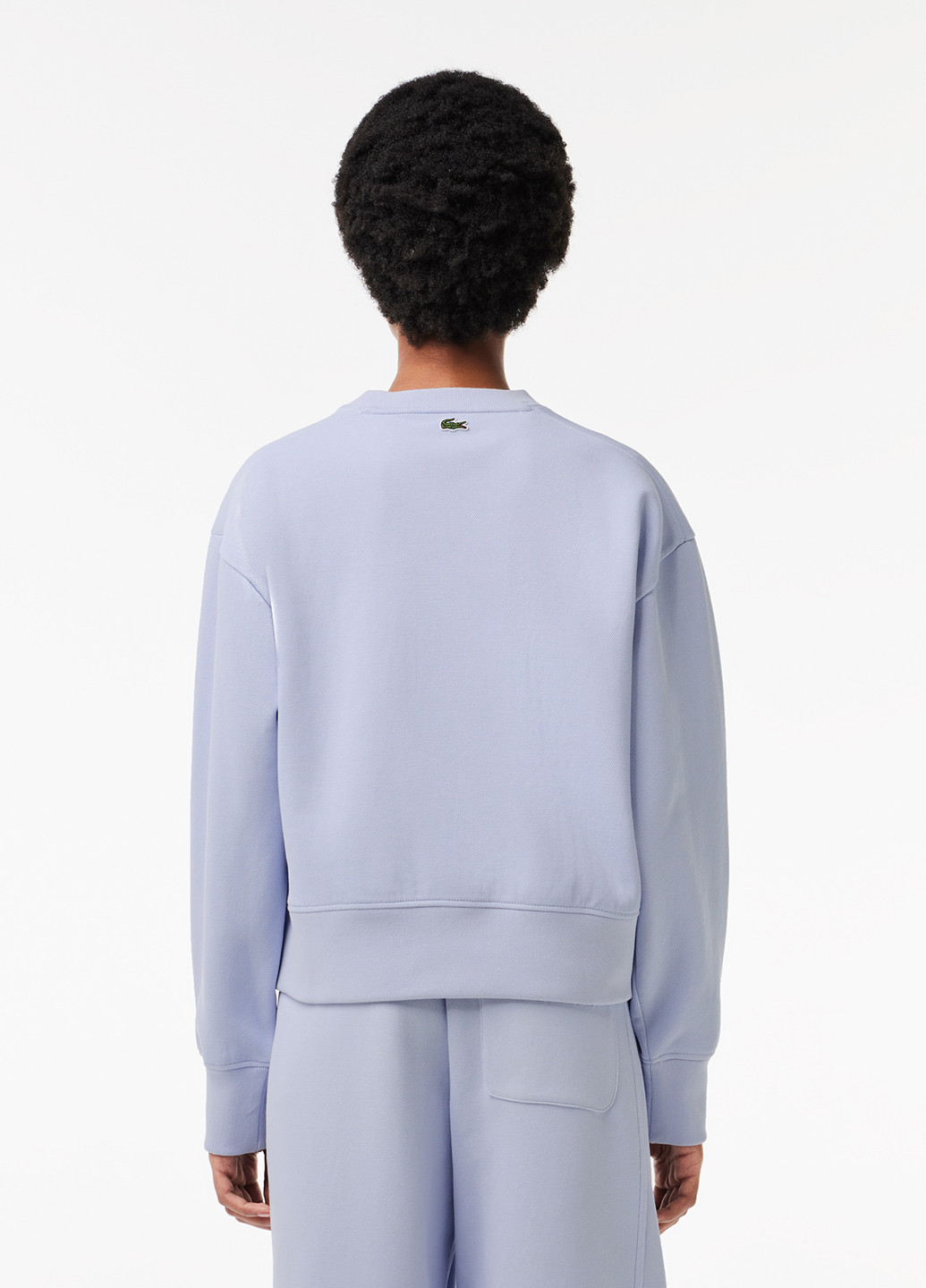 Голубой свитшот Lacoste однотонный вышивка (298073004)