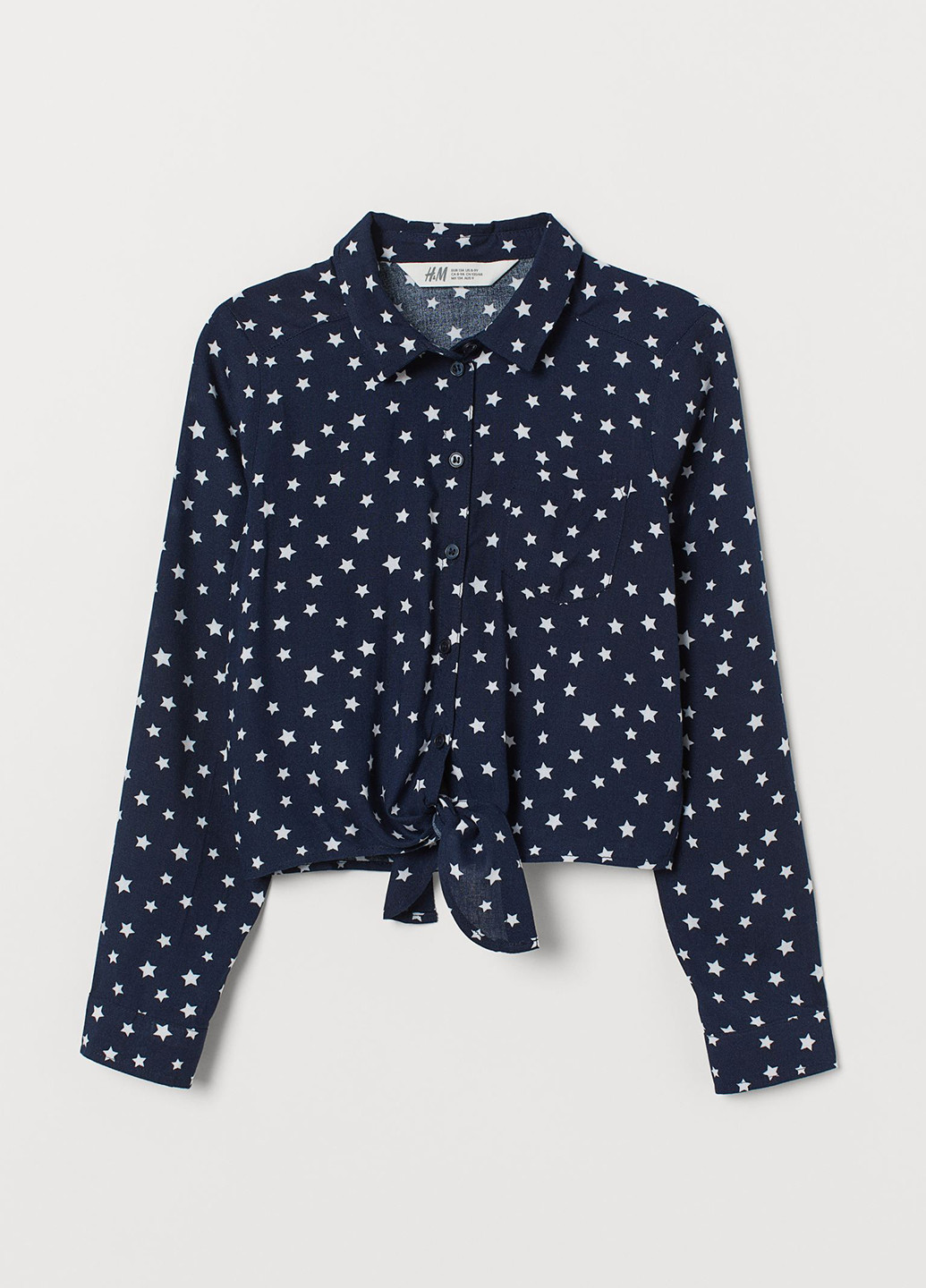Темно-синяя кэжуал рубашка со звездами H&M