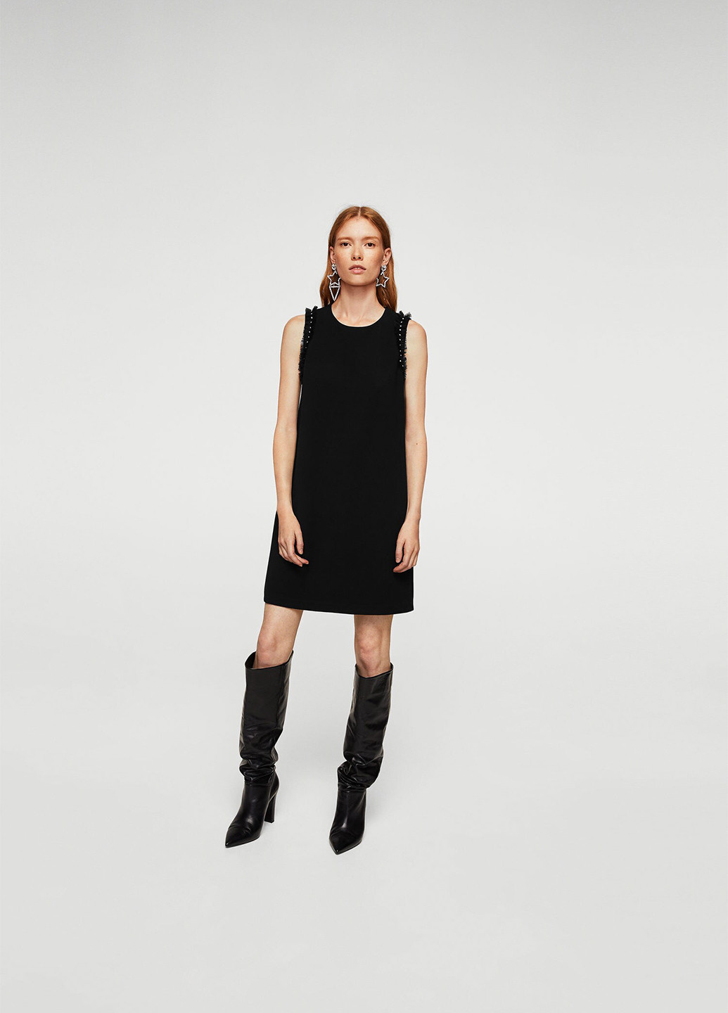 Черное кэжуал платье Mango однотонное