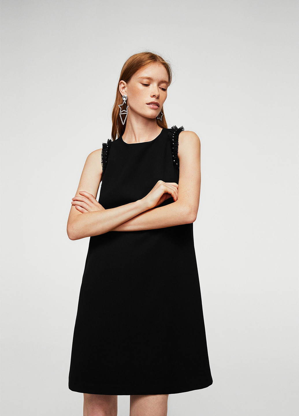 Черное кэжуал платье Mango однотонное