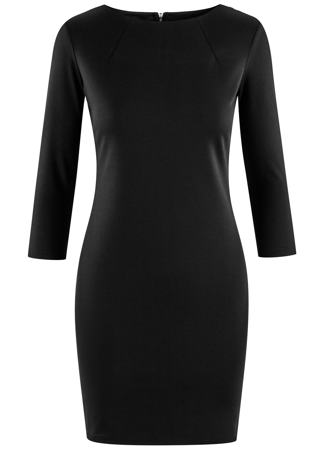 Черное кэжуал платье футляр Oodji однотонное