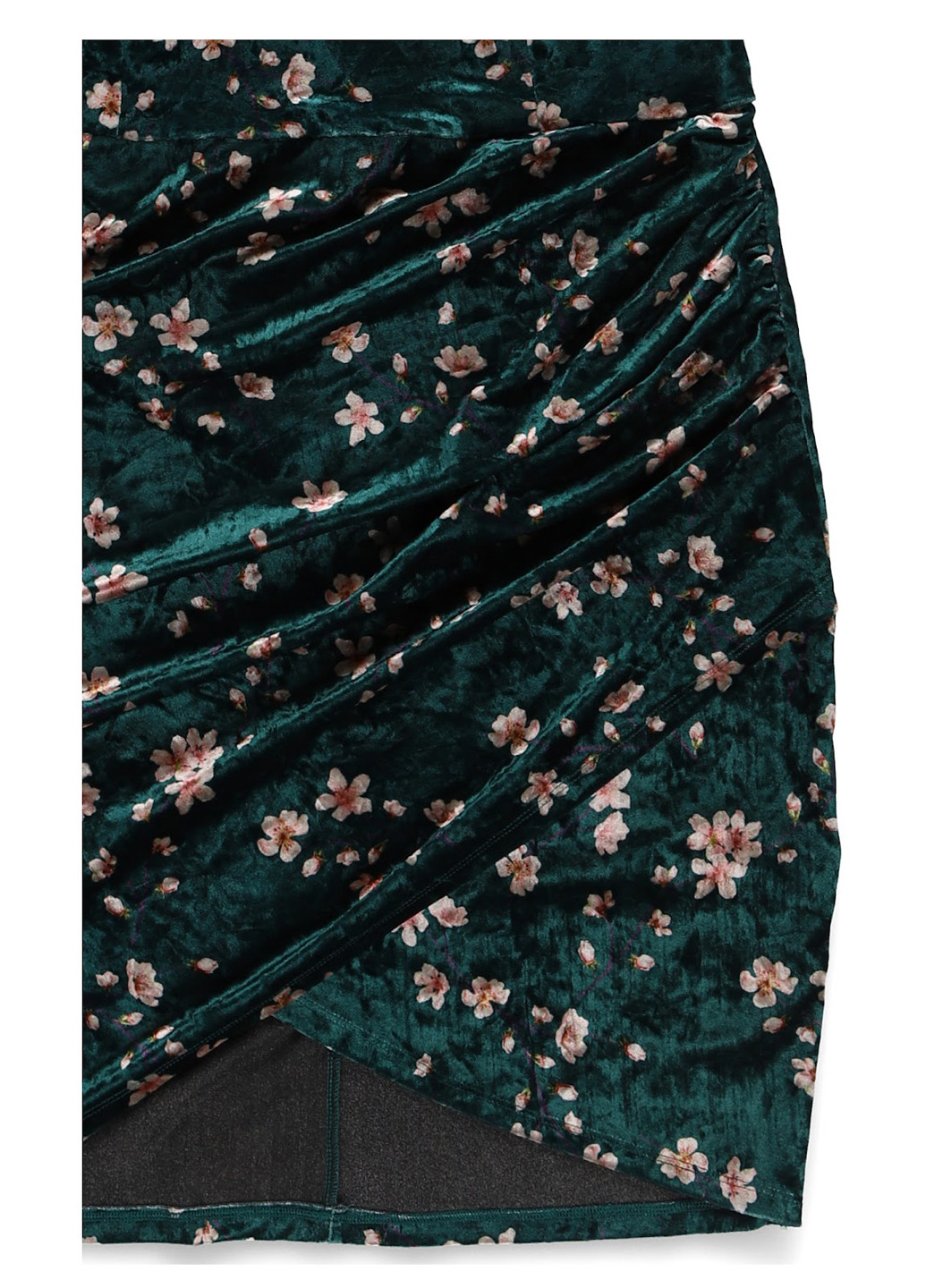 Темно-зелена кежуал, коктейльна сукня на запах MINT&BERRY з квітковим принтом