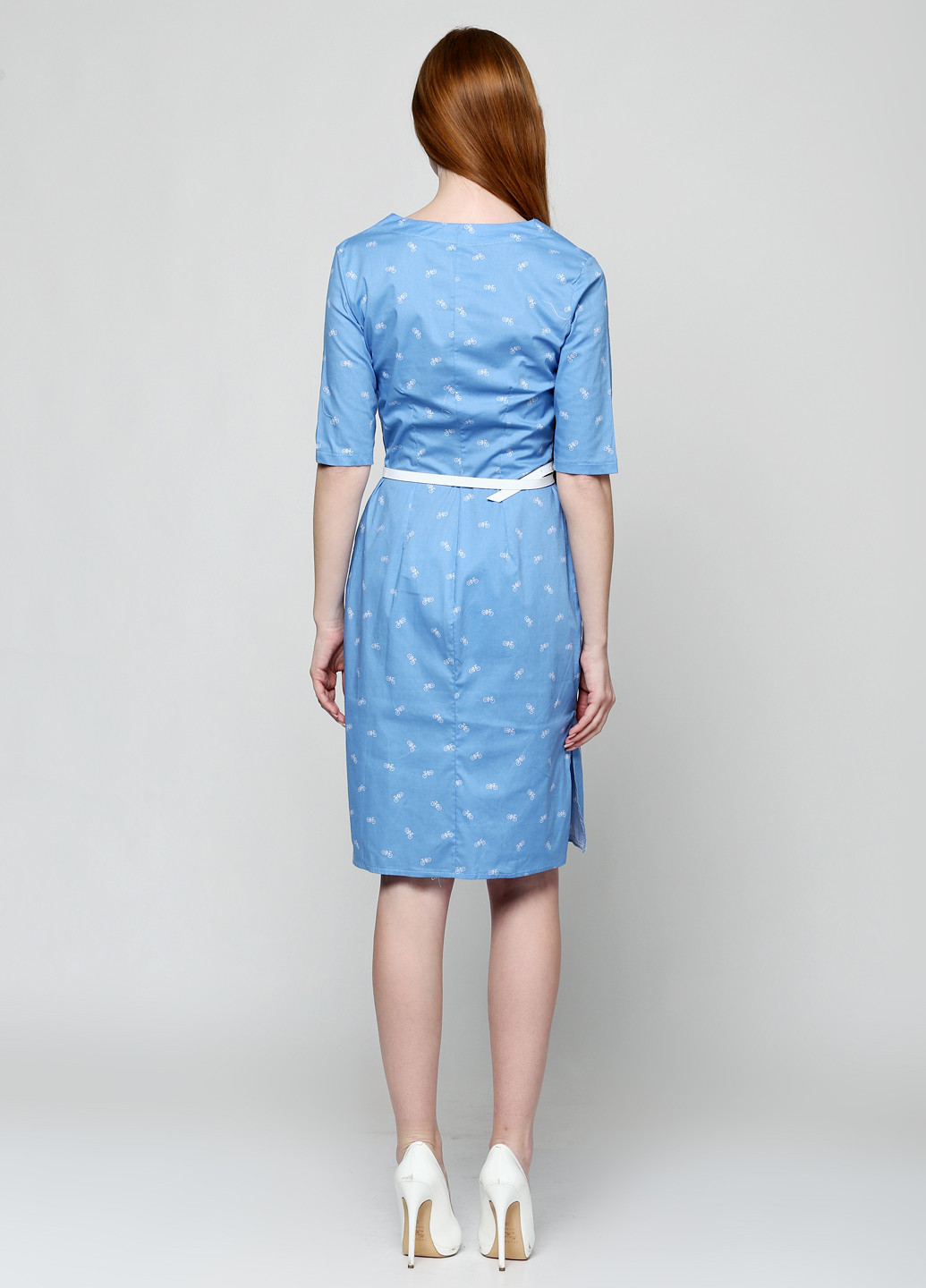 Голубое кэжуал платье Ravol с рисунком