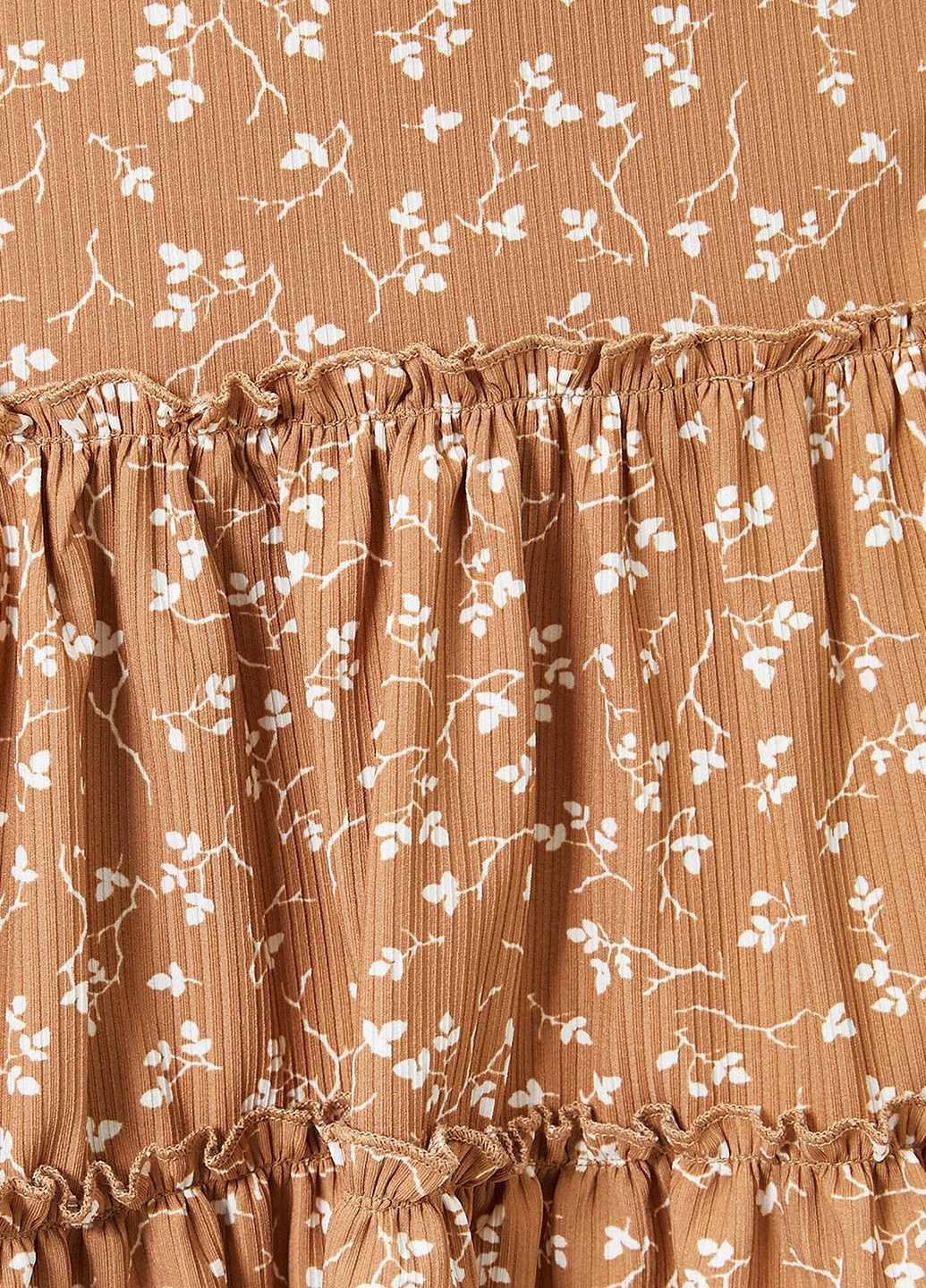 Светло-коричневая кэжуал цветочной расцветки юбка KOTON клешированная