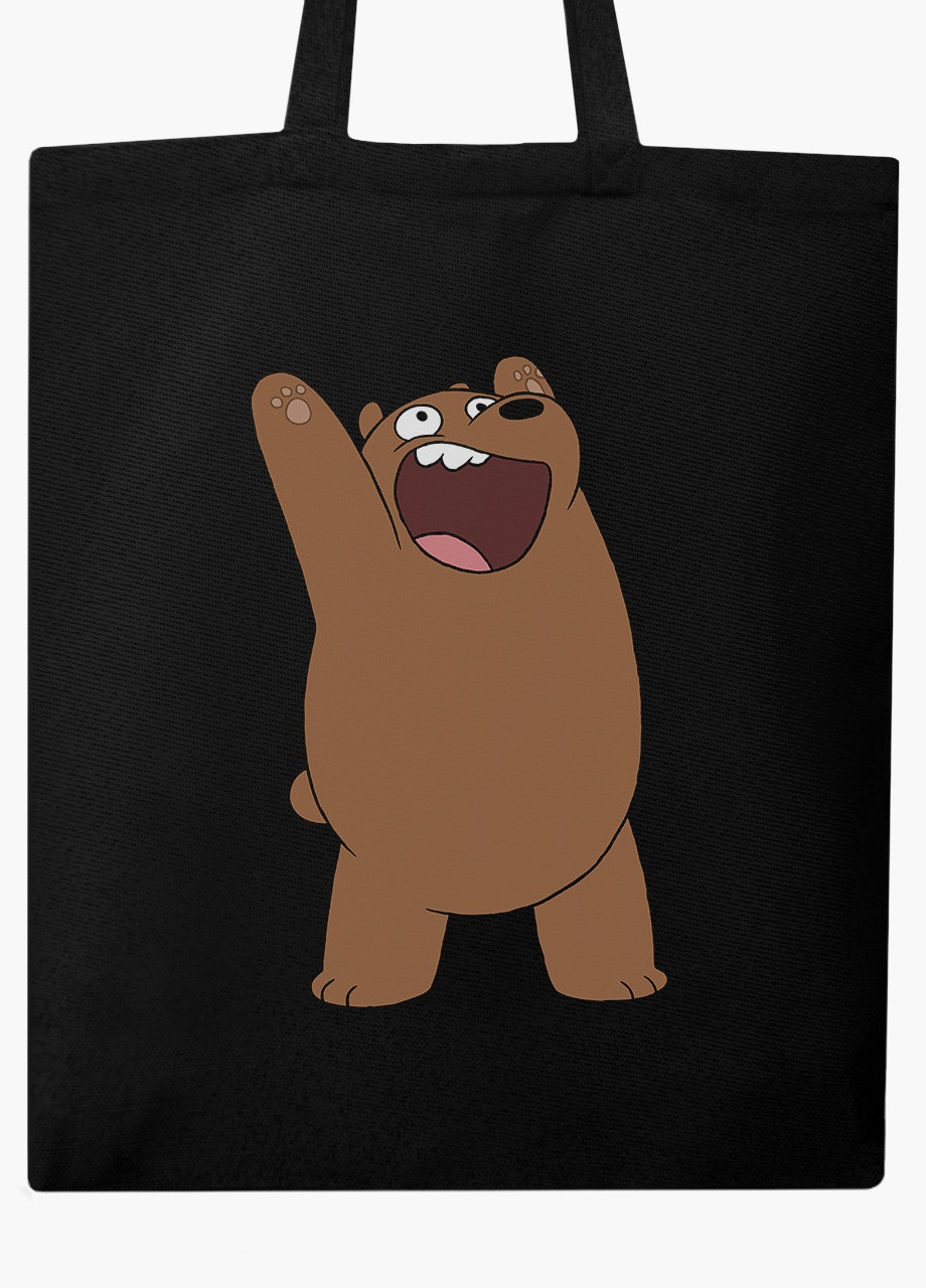 Эко сумка шоппер черная Вся правда о медведях (We Bare Bears) (9227-1777-BK) экосумка шопер 41*35 см MobiPrint (216642190)