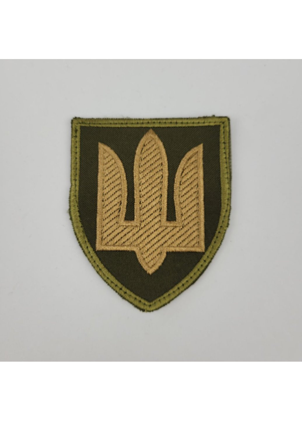 Шеврон на липучках Тризуб Зеленозолотої ЗСУ (ЗСУ) 20221805 6668 7.5х6.5 см Power (254402602)