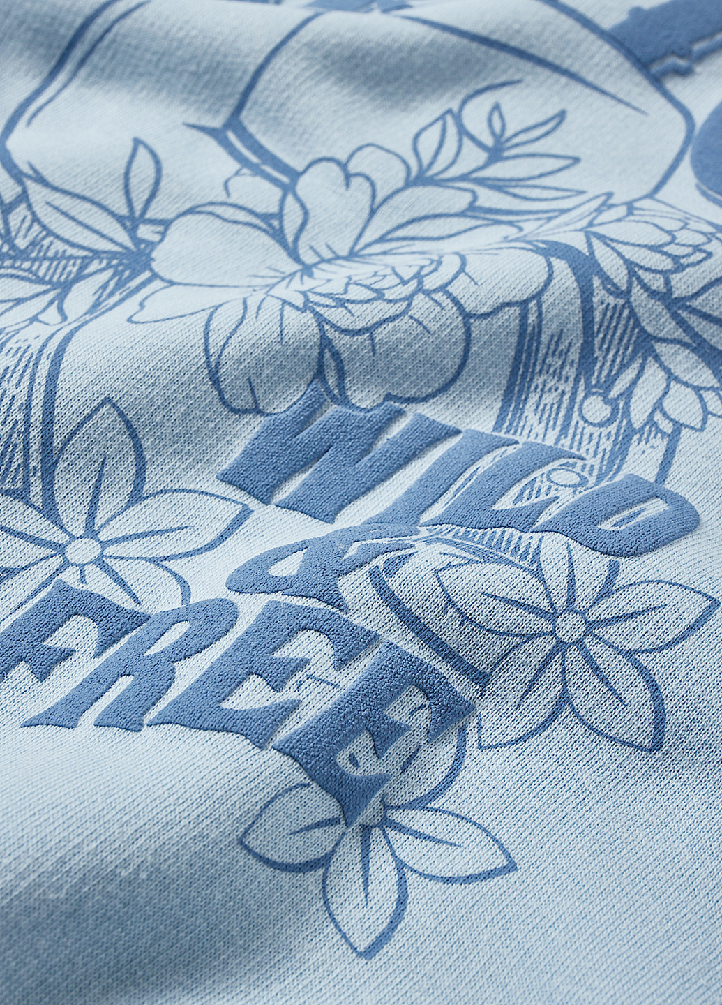 Голубой свитшот C&A рисунок без декора (316734880)