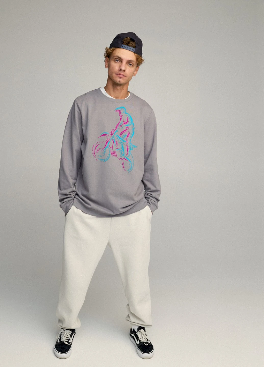 Сірий світшот чоловічий oversize /no flis/ YAPPI (252259203)