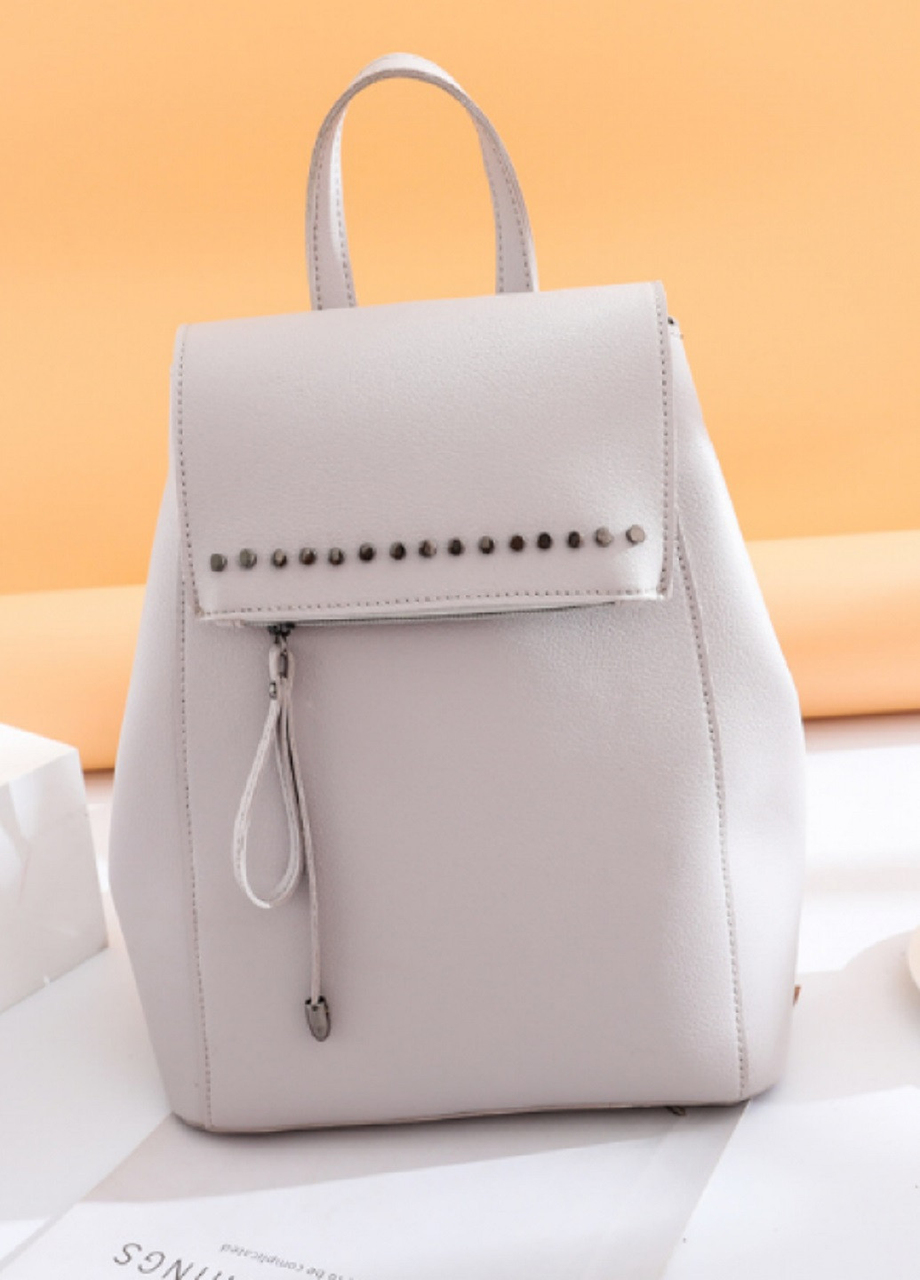 Рюкзак -сумка. кожзам колір сірий No Brand (250142893)