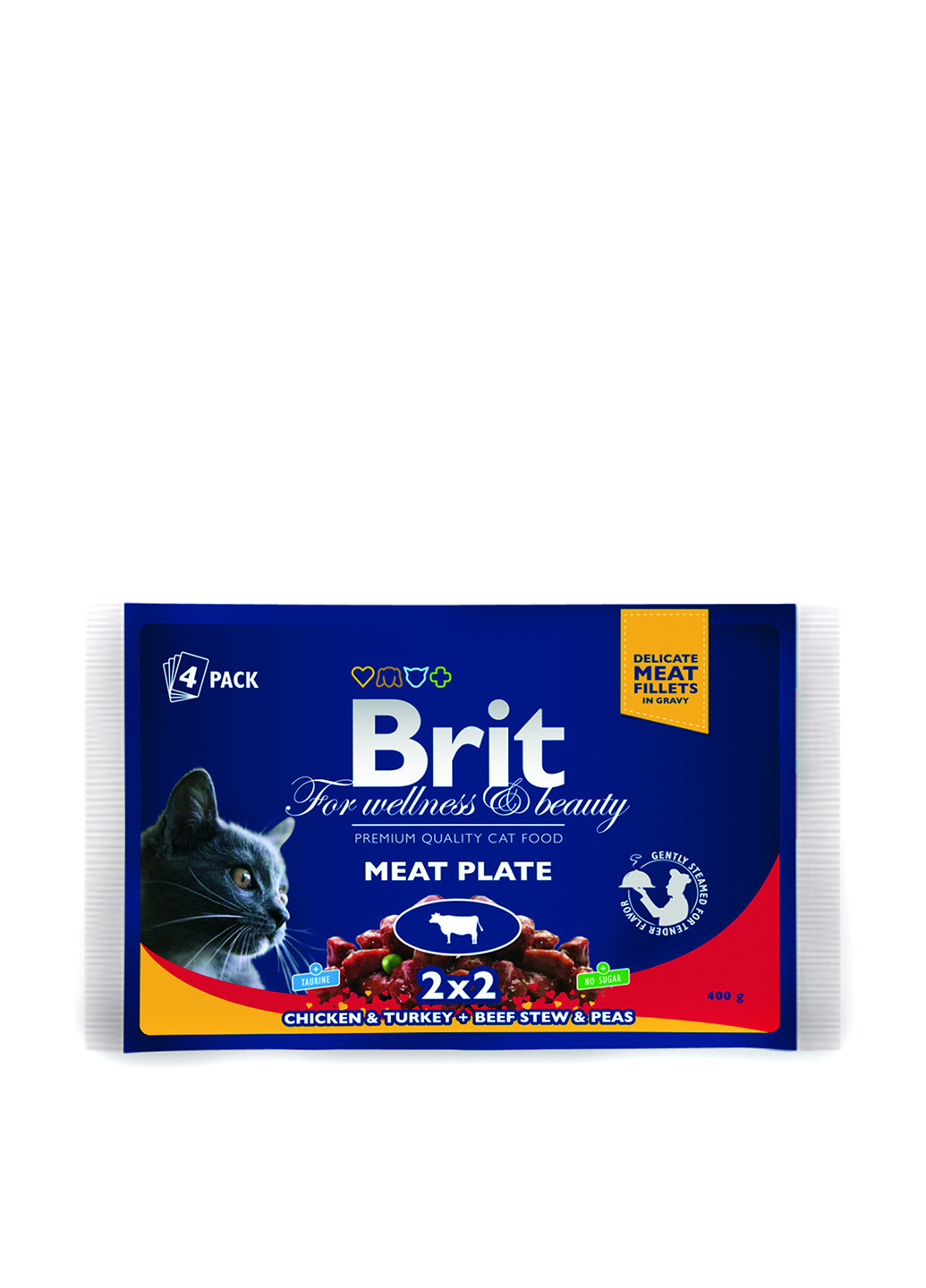 Лакомство "Premium Cat pouch", 400 г (мясная тарелка) Brit (16935517)