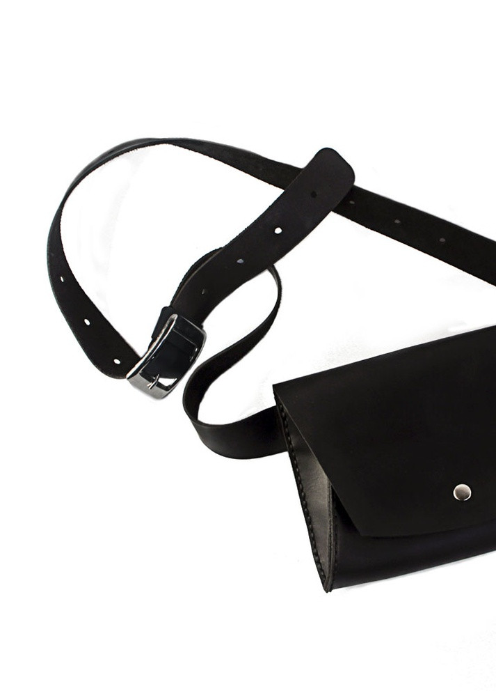 Кожаная поясная сумка (Кросс боди) (20x12x5 см) из натуральной кожи - Чёрная Anchor Stuff the girl (241801887)