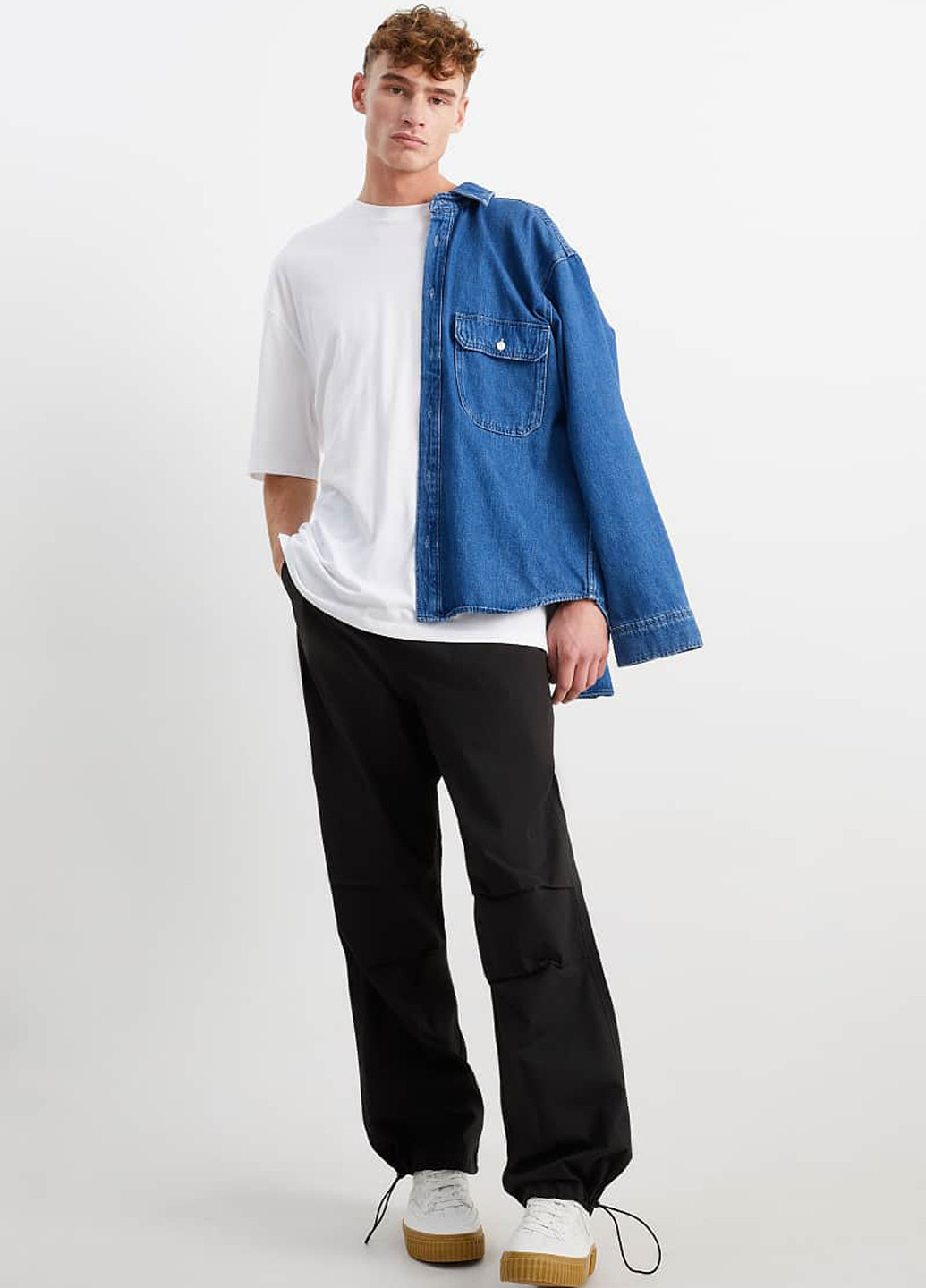 Черные кэжуал демисезонные брюки C&A