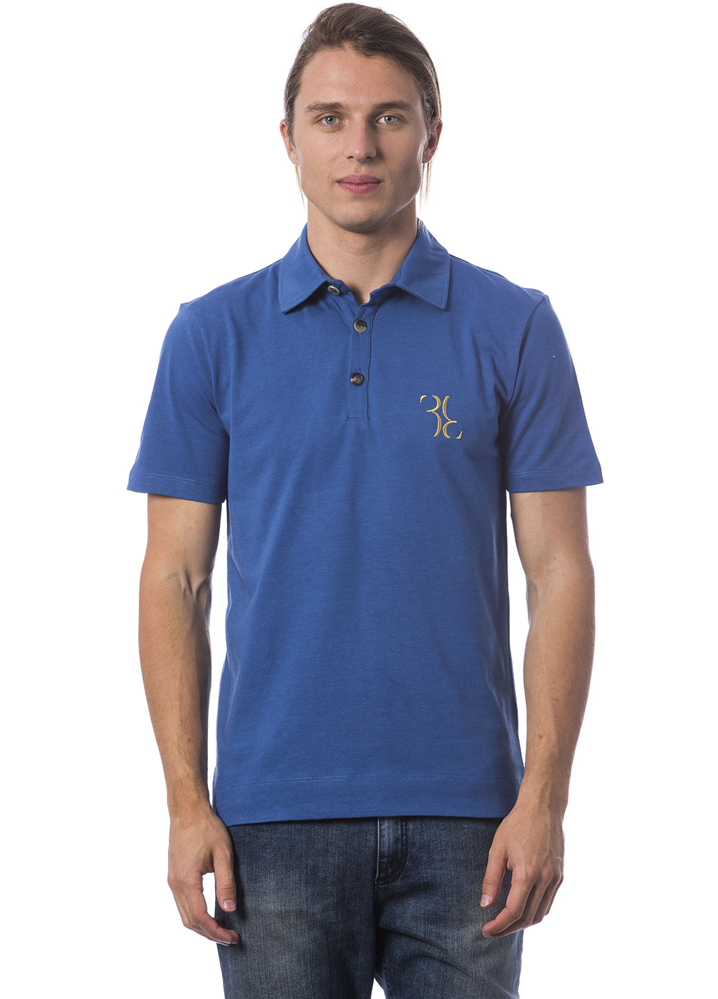 Синяя футболка-поло для мужчин Billionaire с логотипом