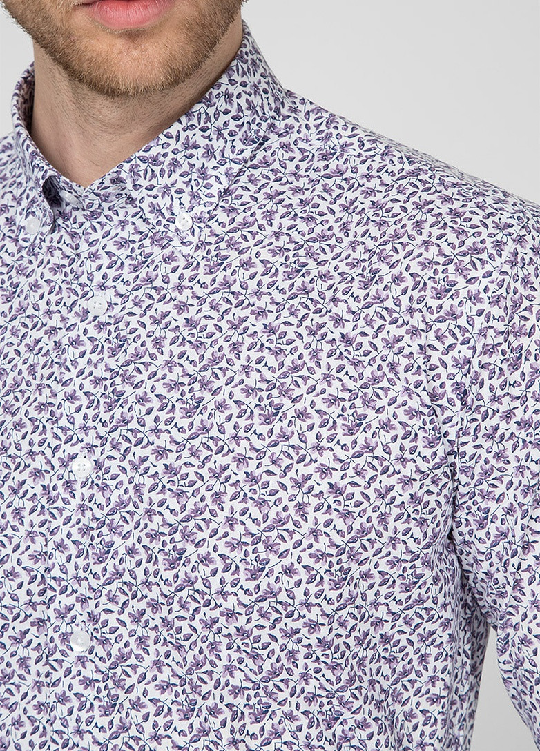 Фиолетовая рубашка с цветами NAVI