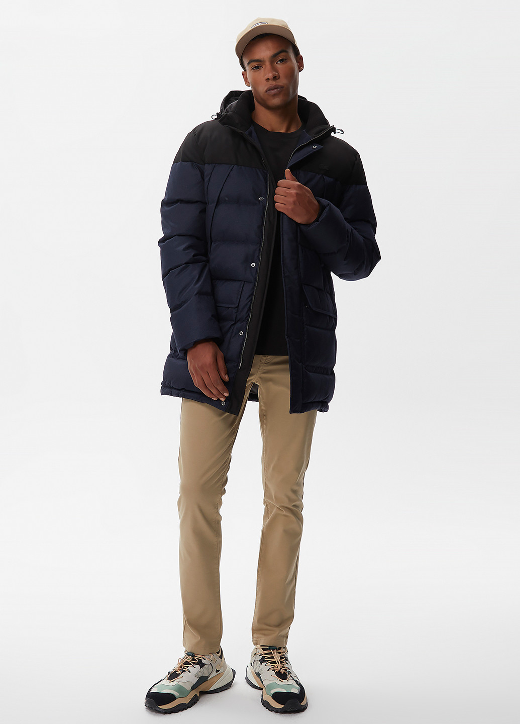 Темно-синяя демисезонная куртка Lacoste