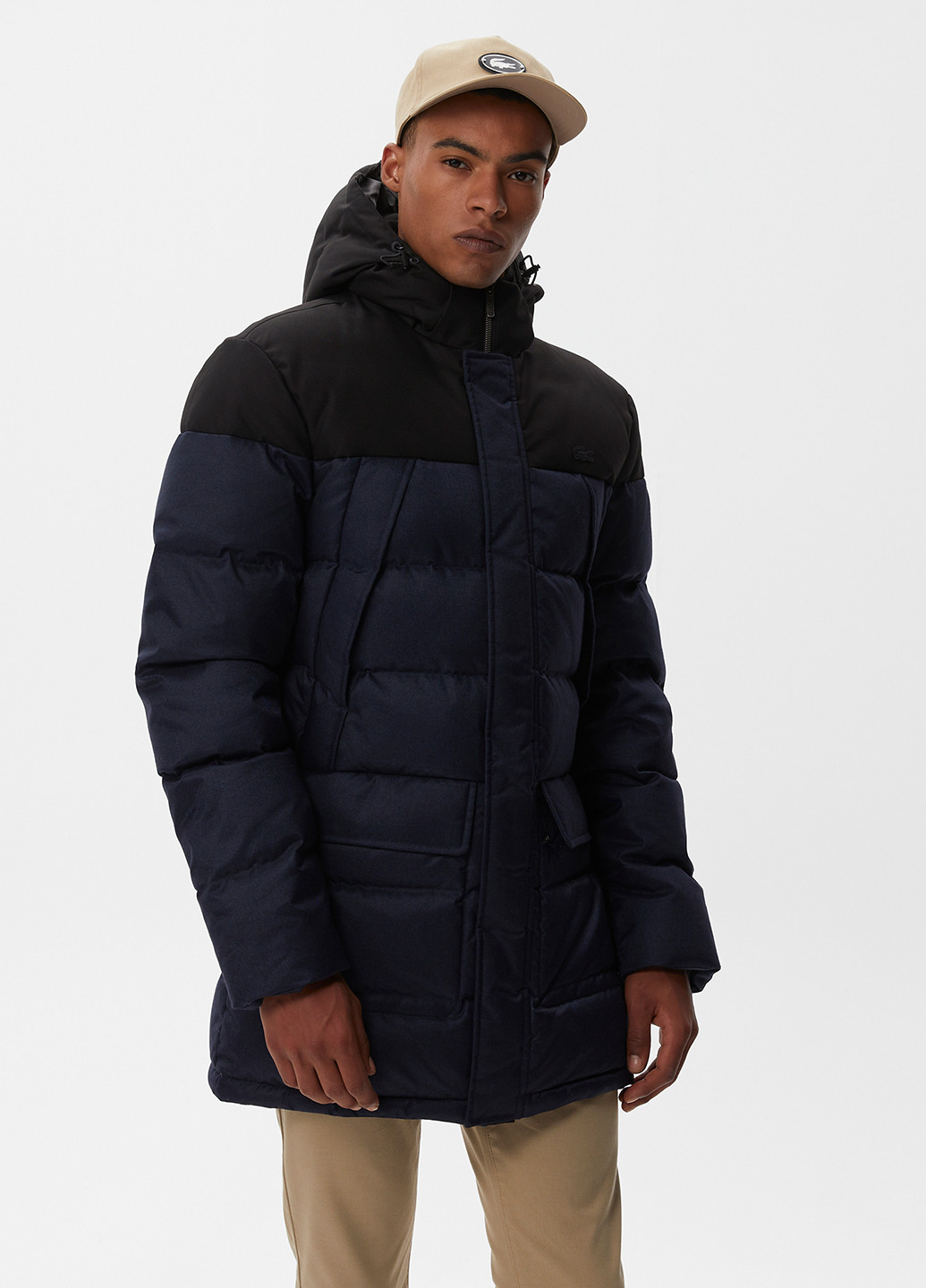 Темно-синяя демисезонная куртка Lacoste