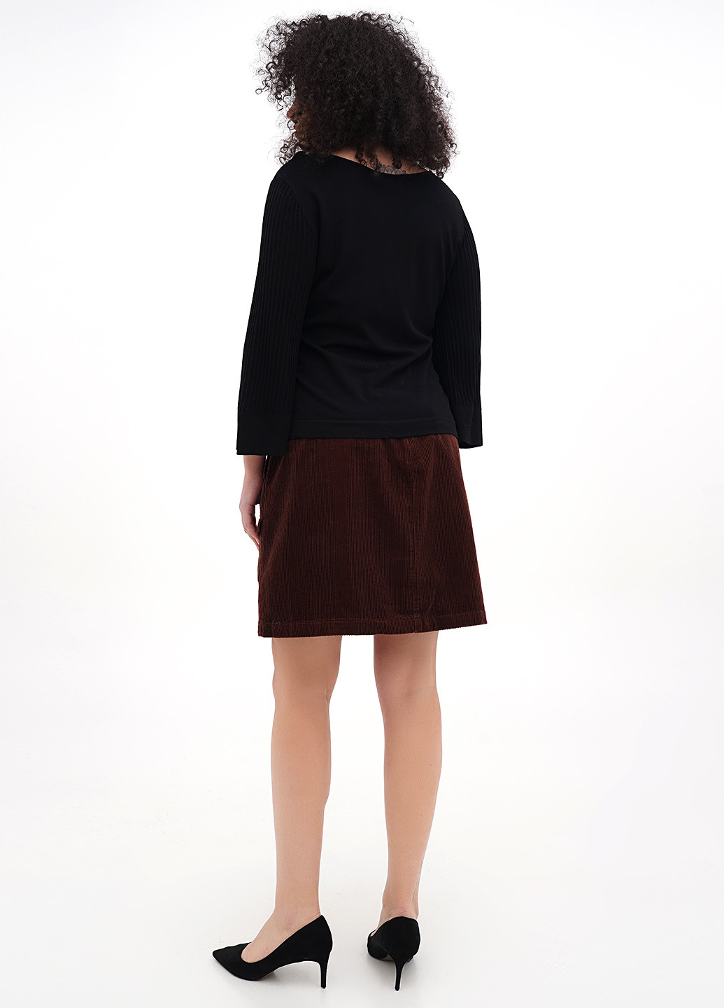 Коричневая кэжуал однотонная юбка Madewell