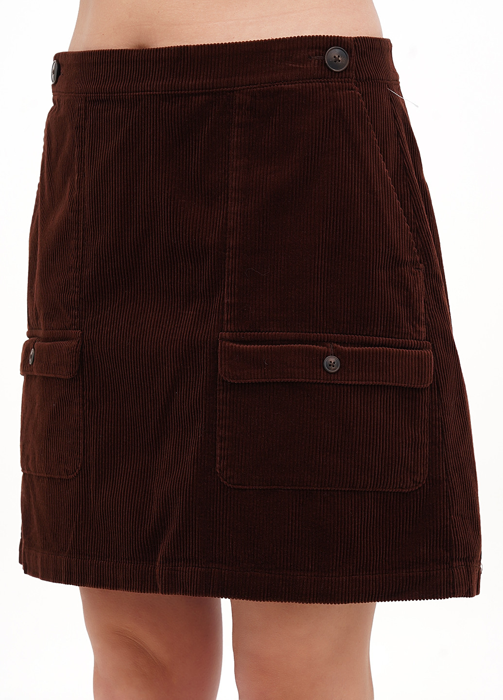 Коричневая кэжуал однотонная юбка Madewell