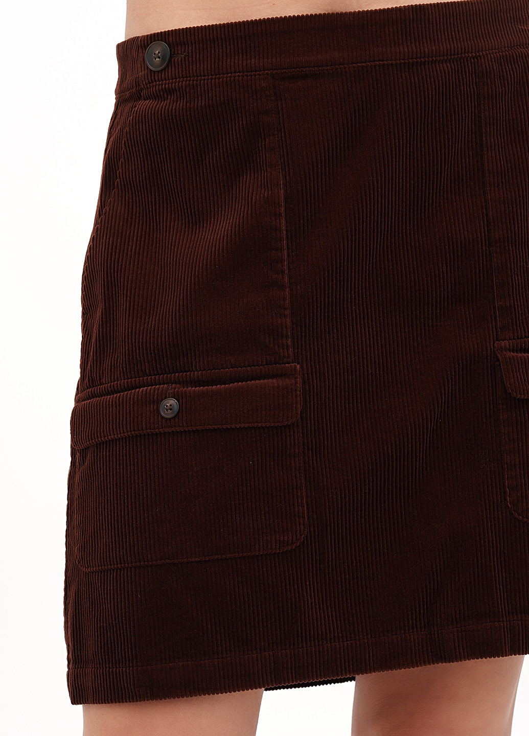 Коричневая кэжуал однотонная юбка Madewell