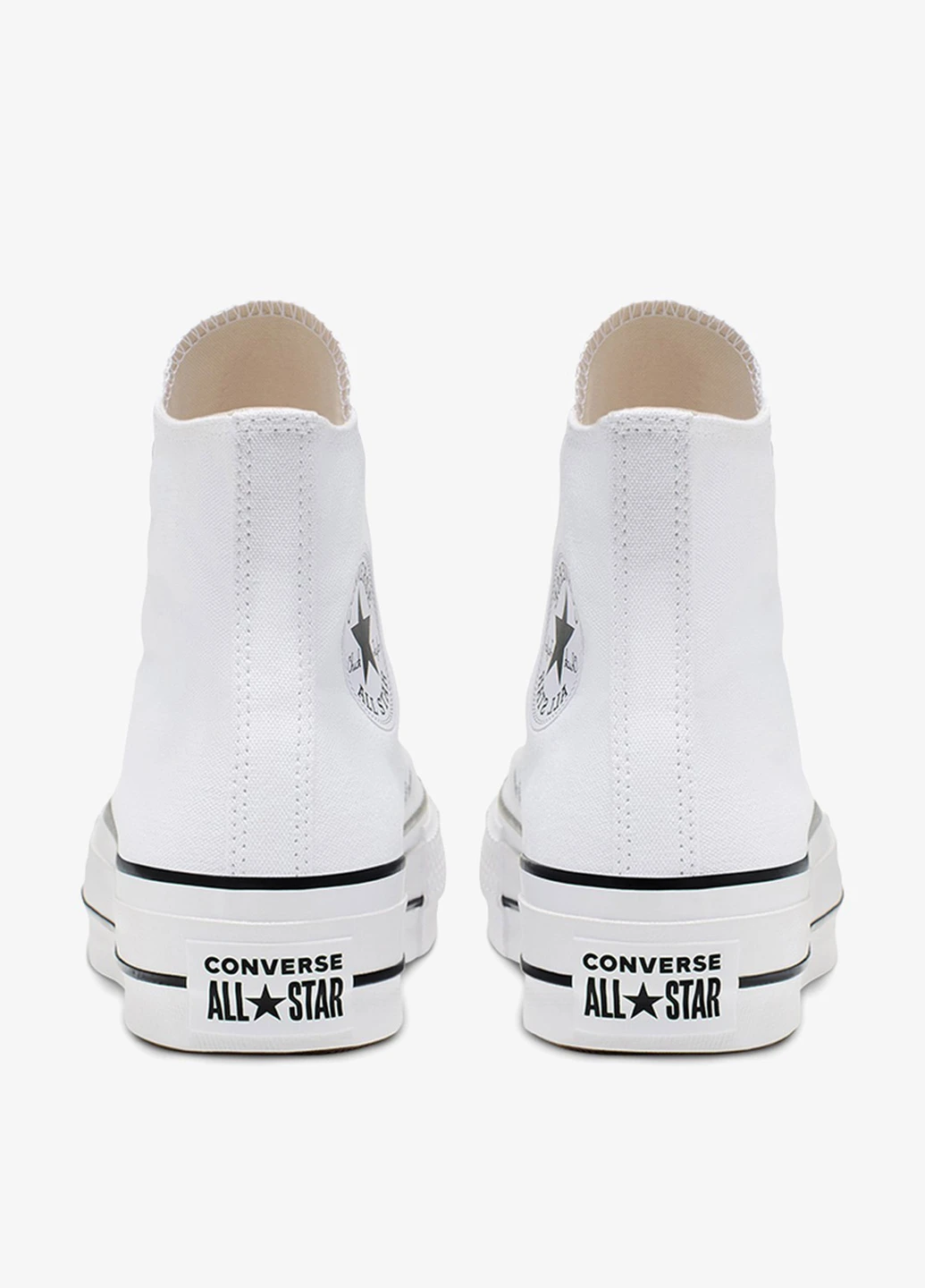 Белые кеды Converse CHUCK TAYLOR ALL STAR LIFT PLATFORM CANVAS с логотипом, люверсы