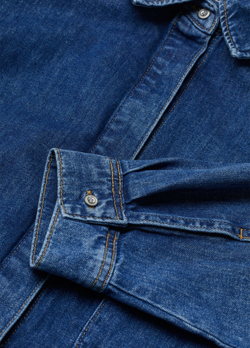 Синее кэжуал, джинсовое платье рубашка H&M однотонное