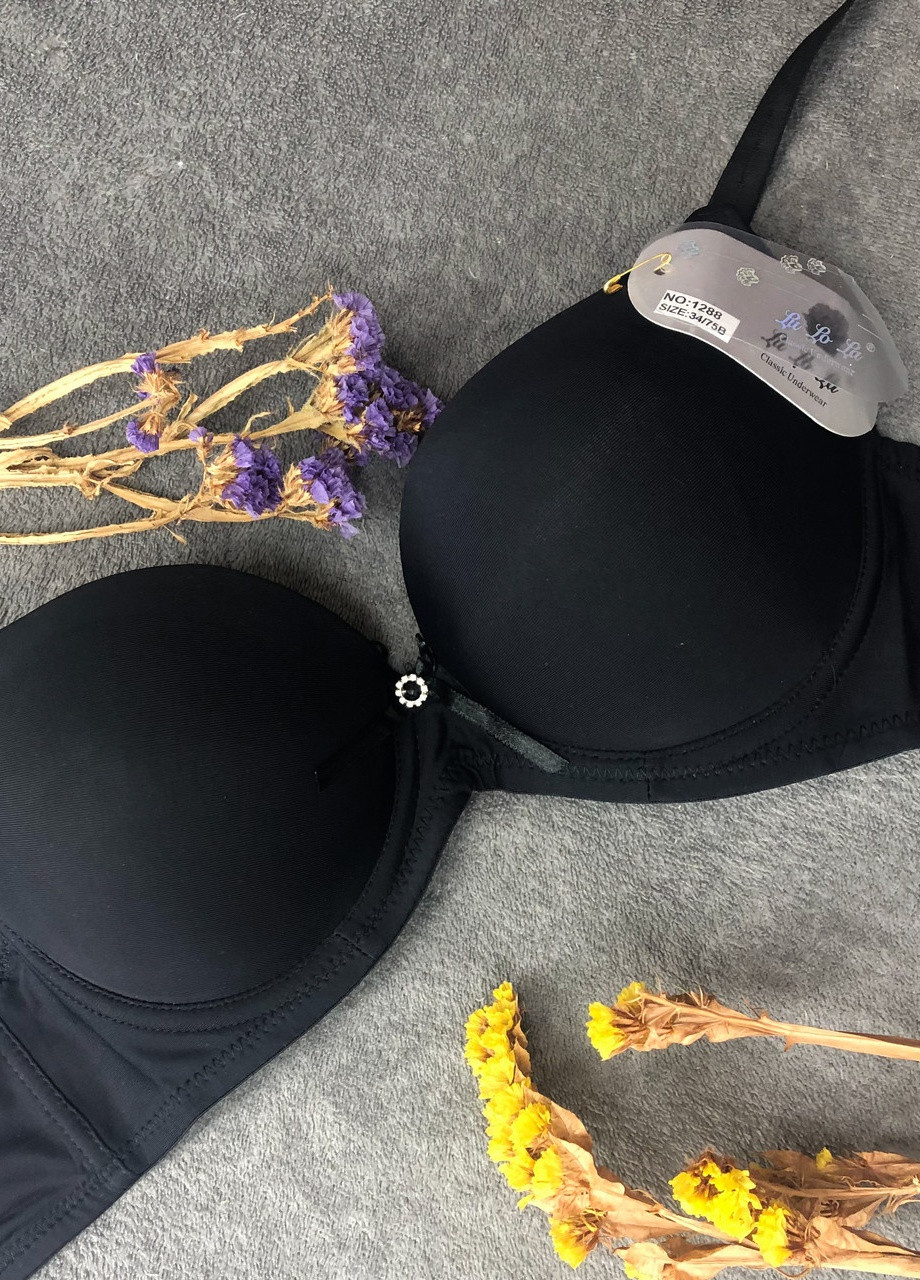 Чорний бюстгальтер чорний зефір гладкий 3d тройной пуш ап супер 75bc 80bc 85bc гладкий ліфчик з дуже великим пушап No Brand