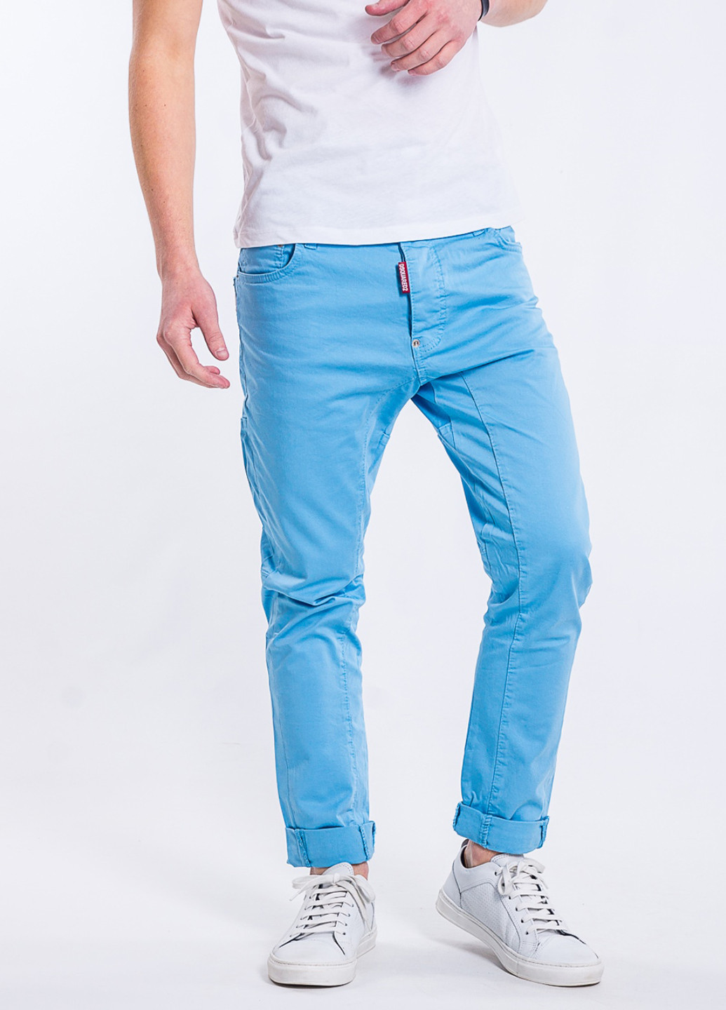 Голубые кэжуал демисезонные зауженные брюки RePlic