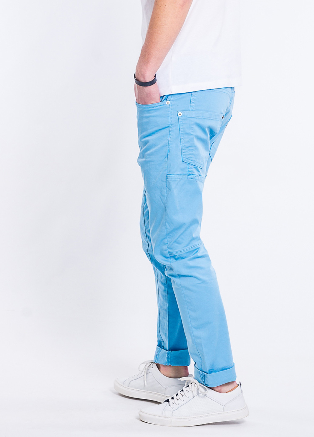 Голубые кэжуал демисезонные зауженные брюки RePlic