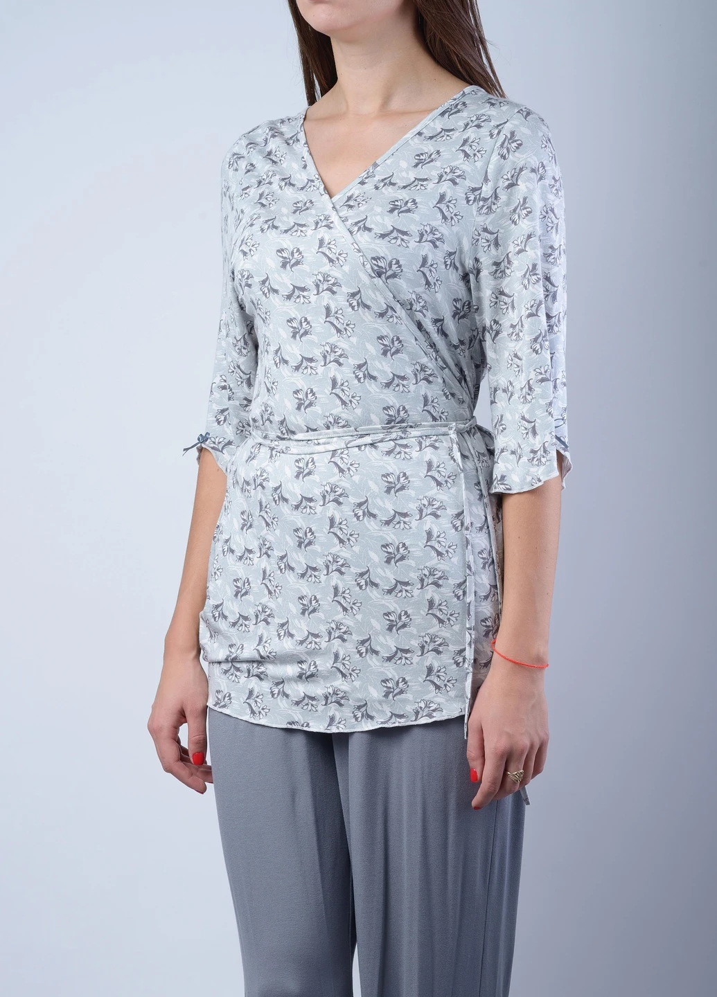 Серая всесезон костюм жіночий домашній 4xl сіро-блакитний 040-14xl Lanett