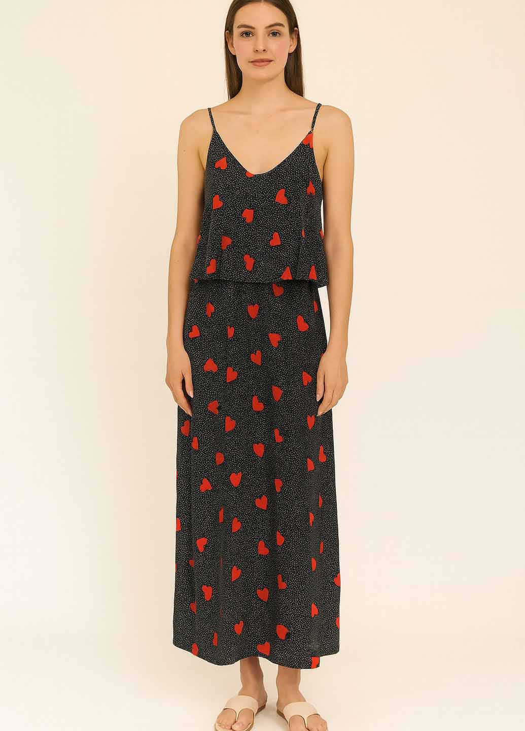 Летний женский сарафан Sassofono сердечки