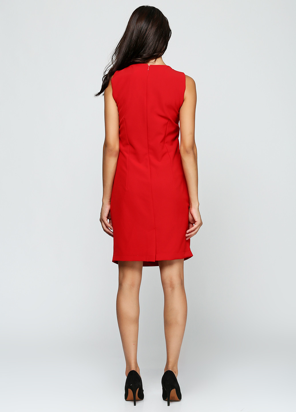 Красное деловое платье футляр Mivite однотонное