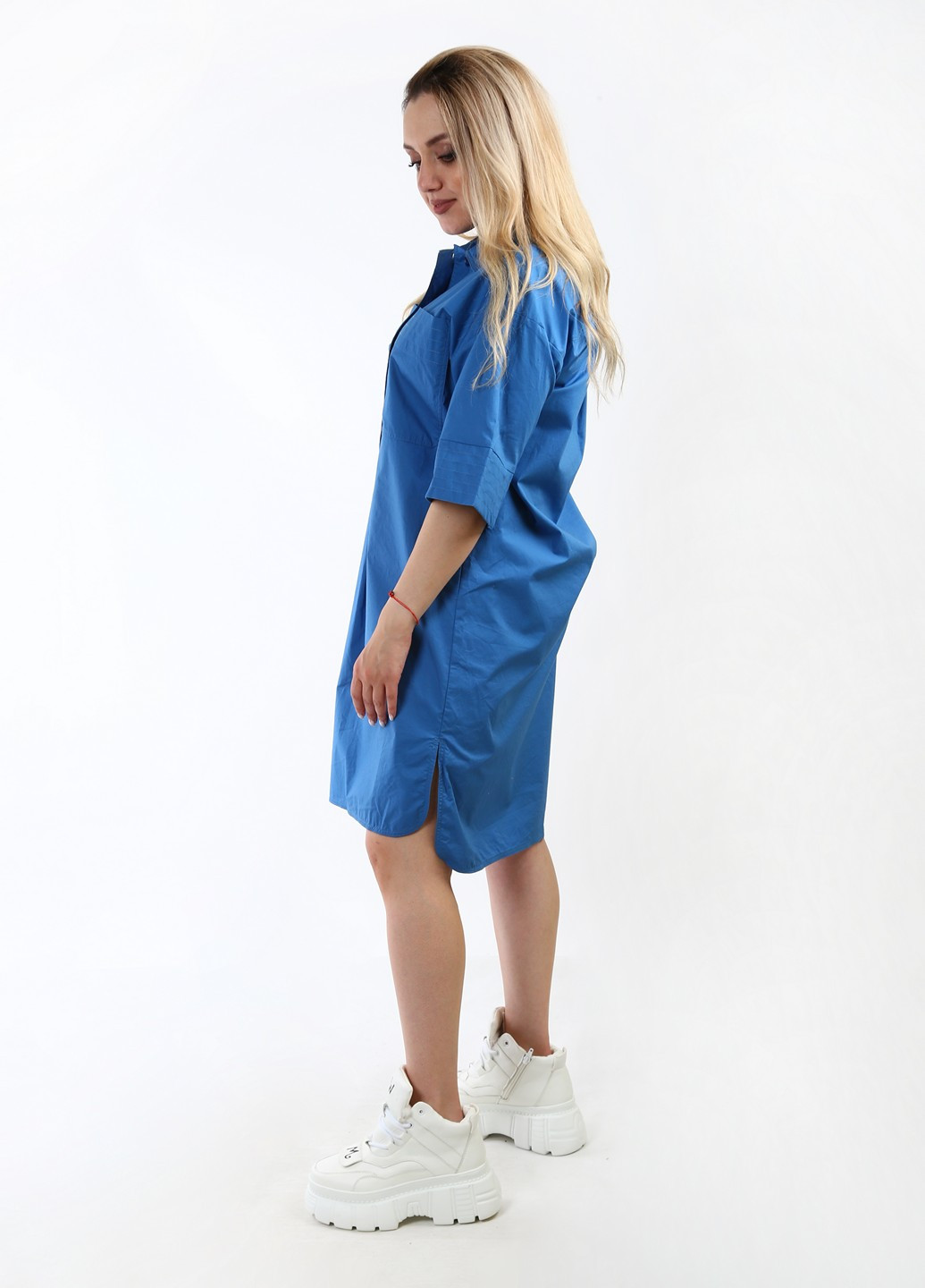 Синее кэжуал платье Stefanel однотонное