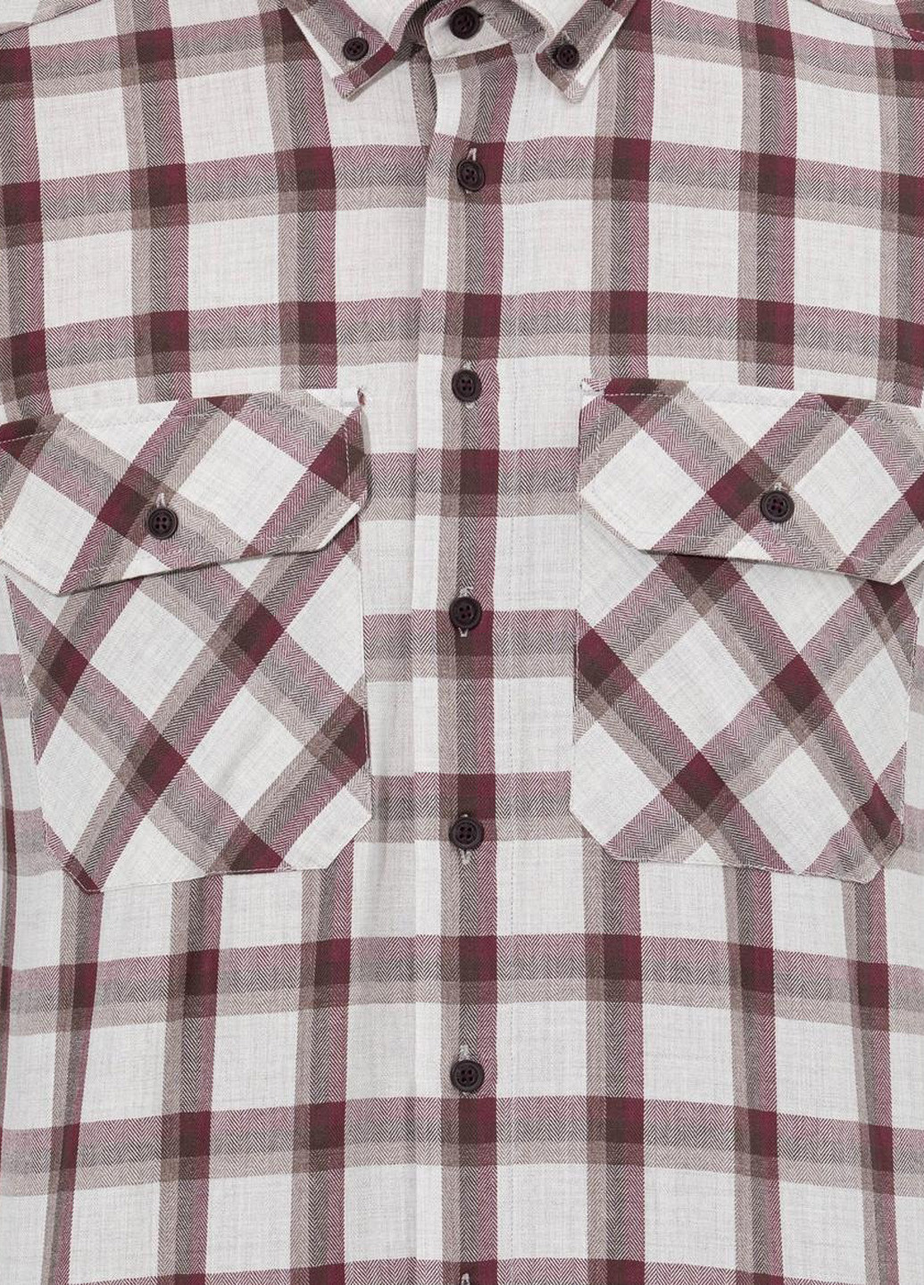 Бордовая кэжуал рубашка в клетку Pierre Cardin