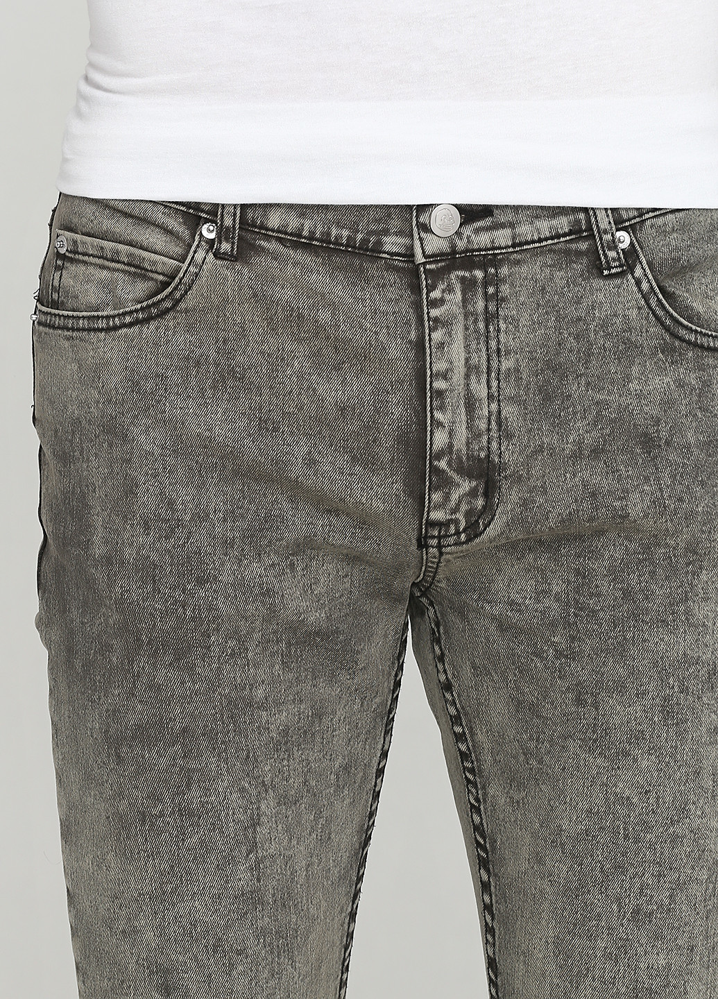 Серые демисезонные зауженные джинсы Cheap Monday