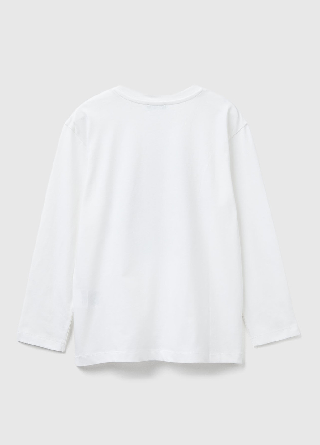 Белый демисезонный кэжуал лонгслив United Colors of Benetton с надписями