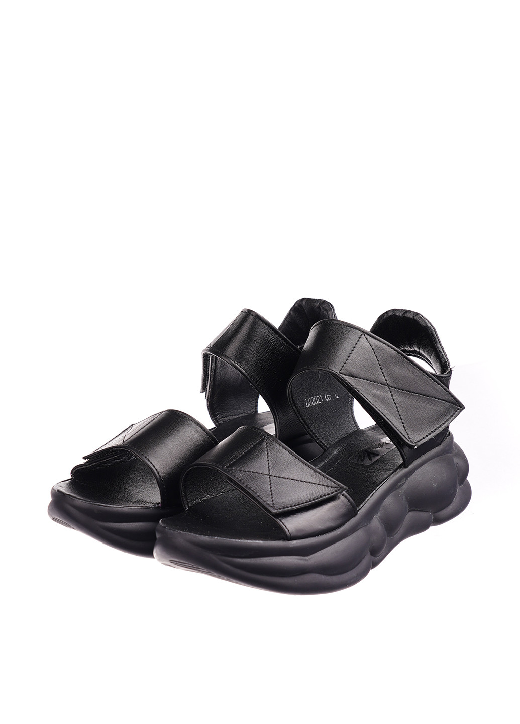 Черные босоножки Lon&Ys на липучке