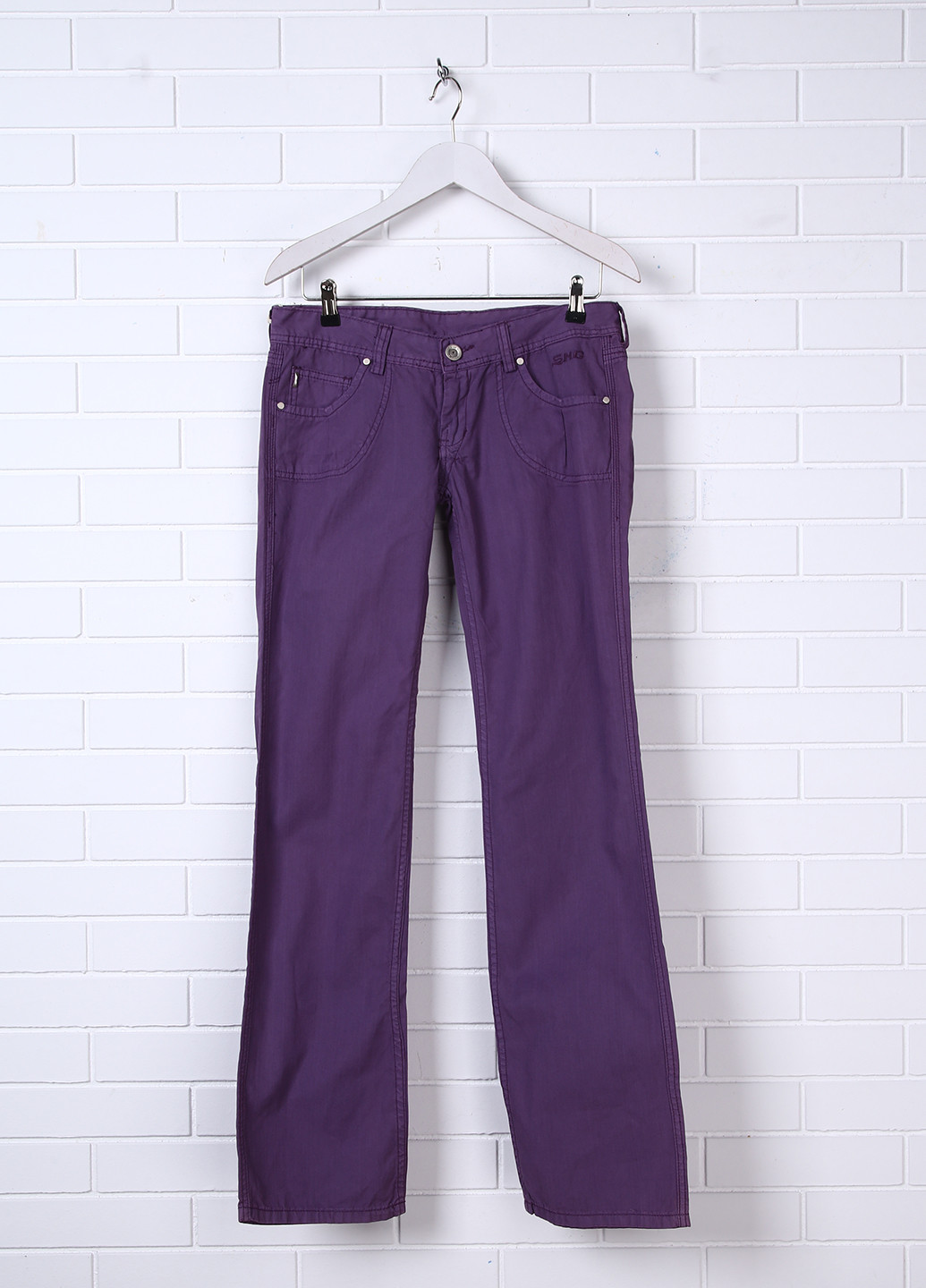 Фиолетовые кэжуал демисезонные прямые брюки Smog